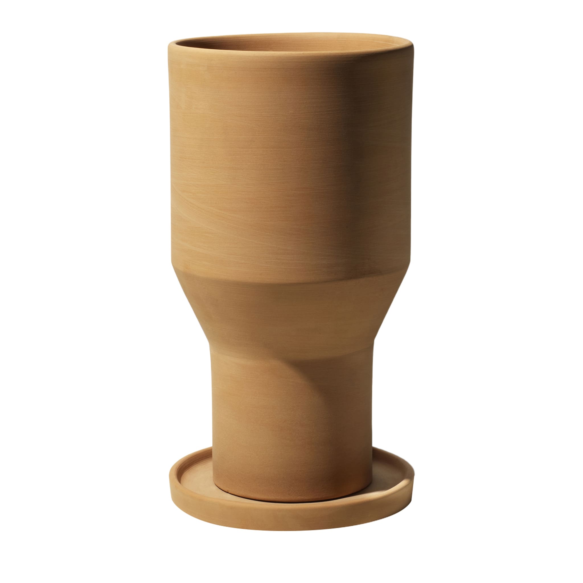 Pila Set aus Terrakotta-Vase und Pflanzuntersatz - Hauptansicht