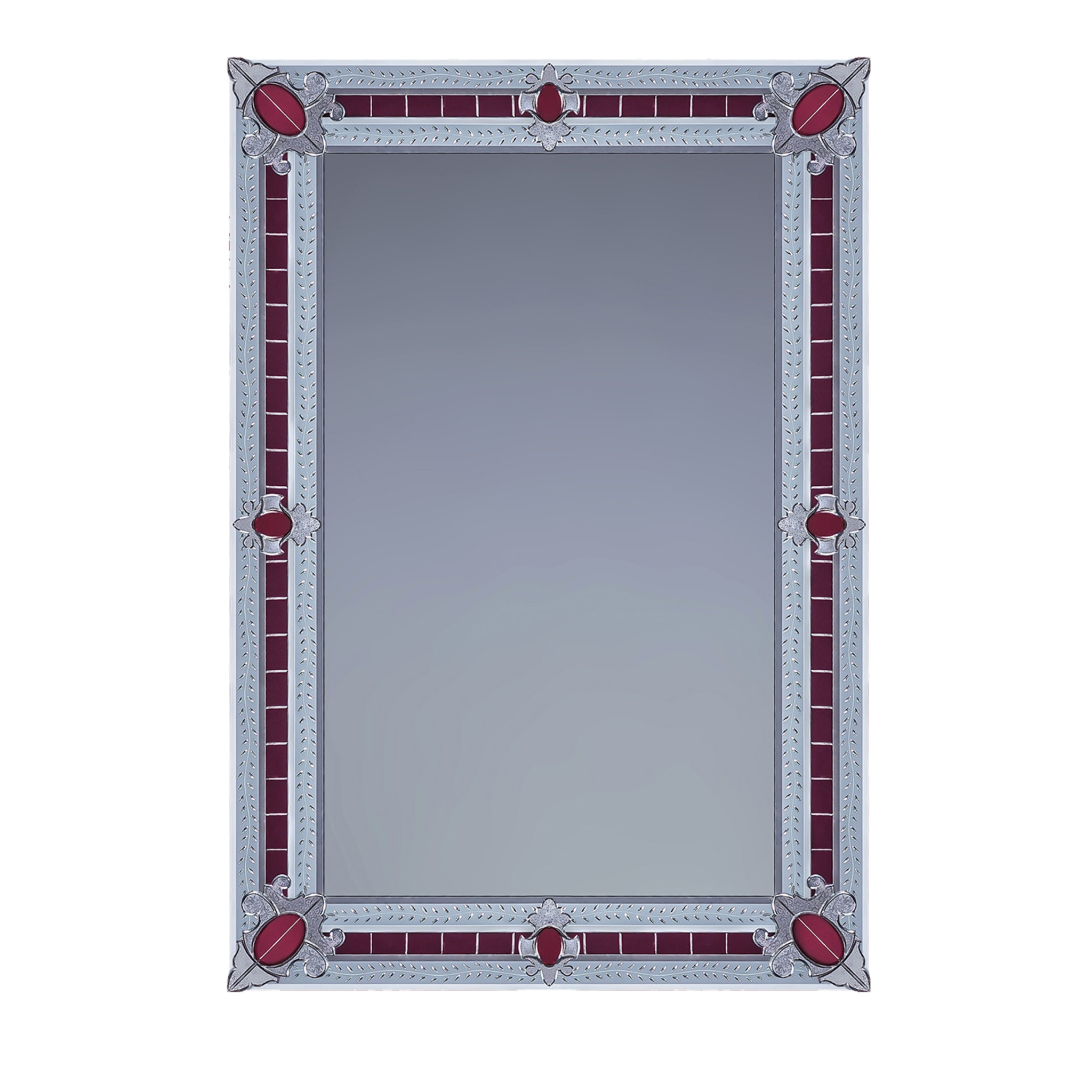 Miroir en verre de Murano San Toma Rouge Contemporain - Vue principale