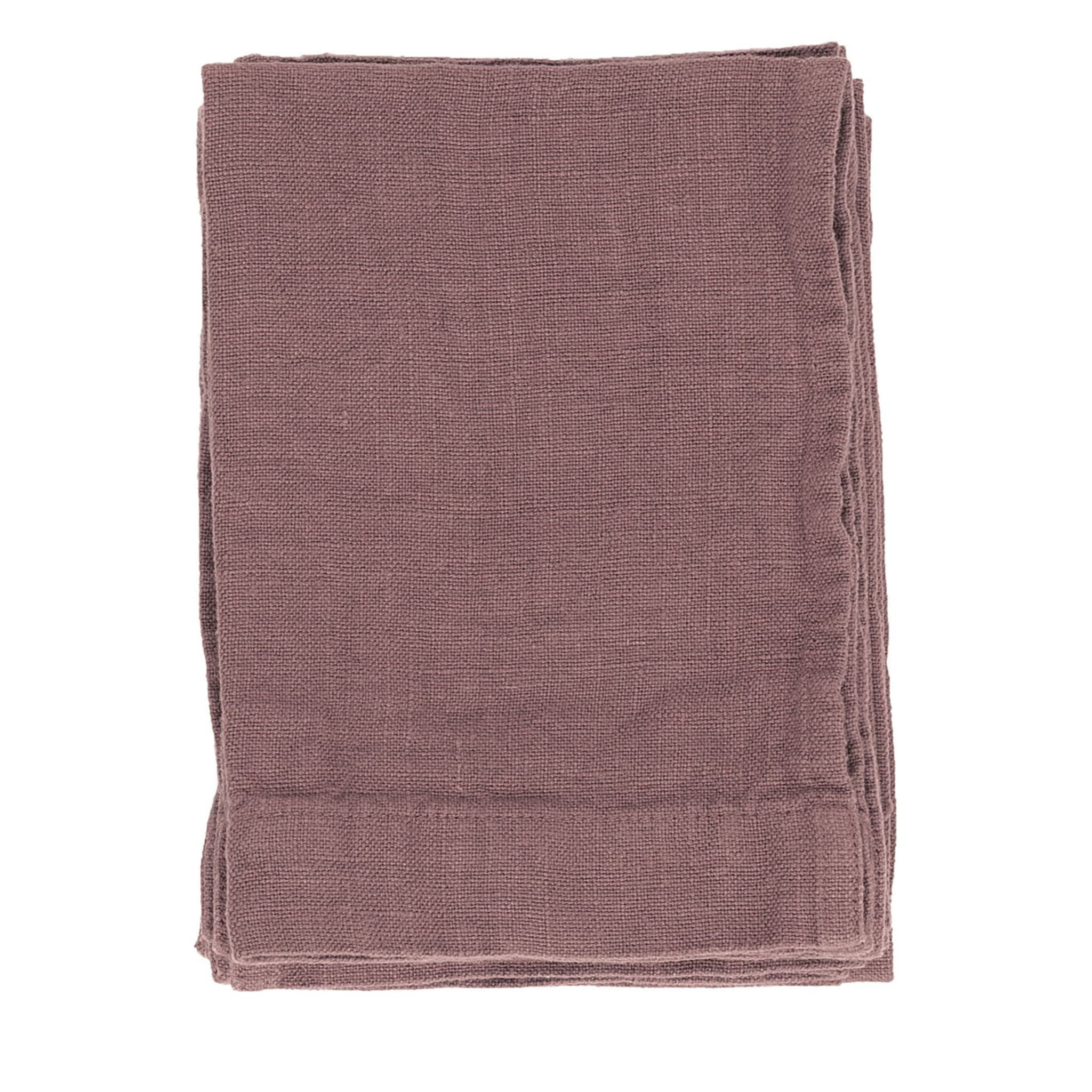 Set de 4 serviettes en lin vintage rose - Vue principale
