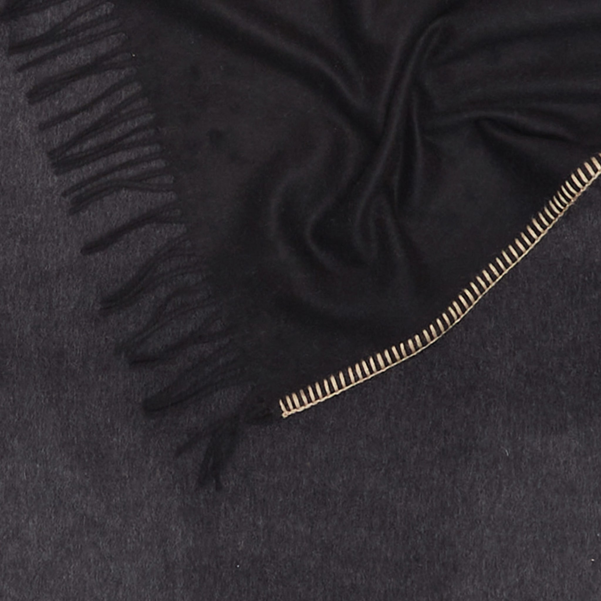 Melrose Fringed Black Small Blanket - Alternative view 3