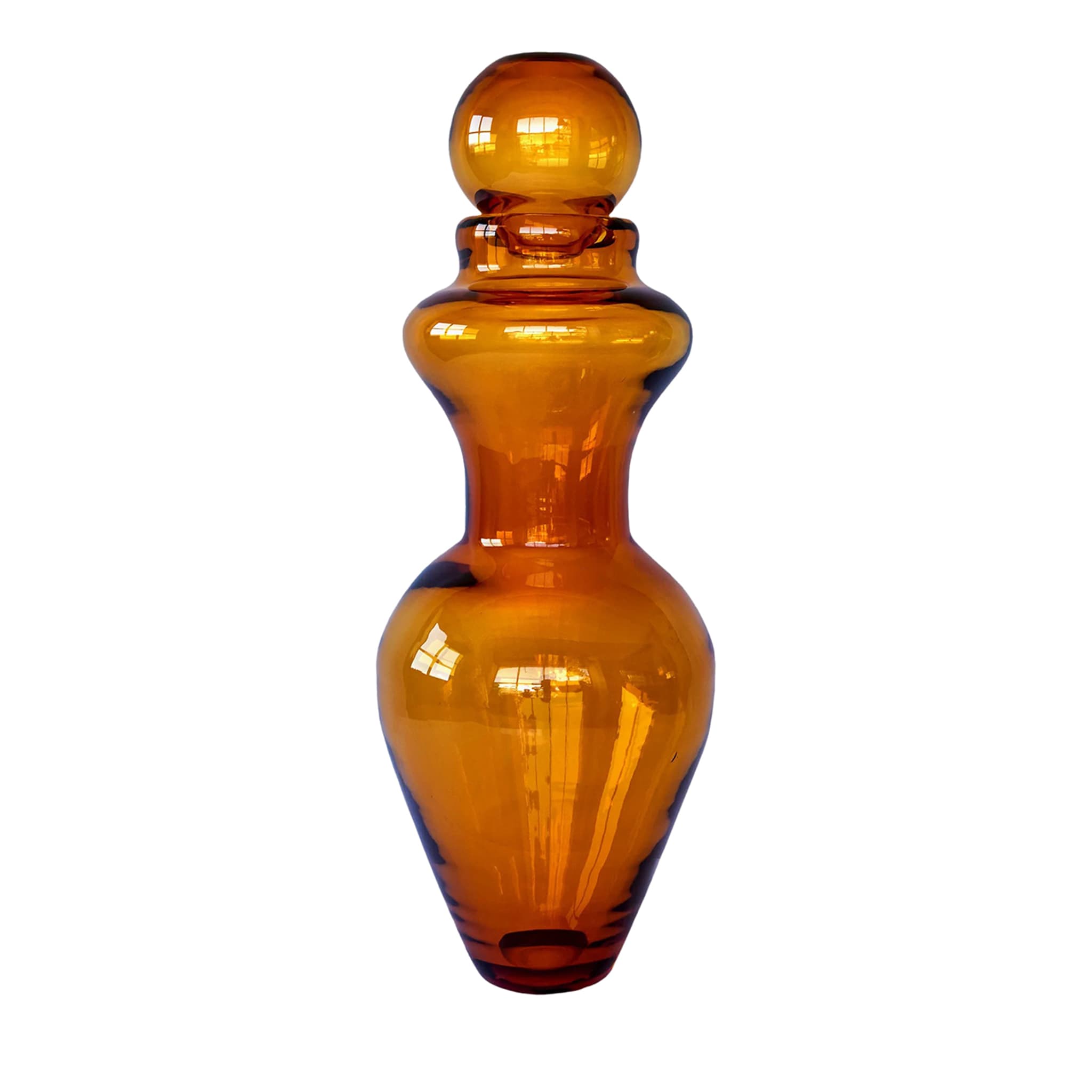 Vase en cristal orange Marsala  - Vue principale