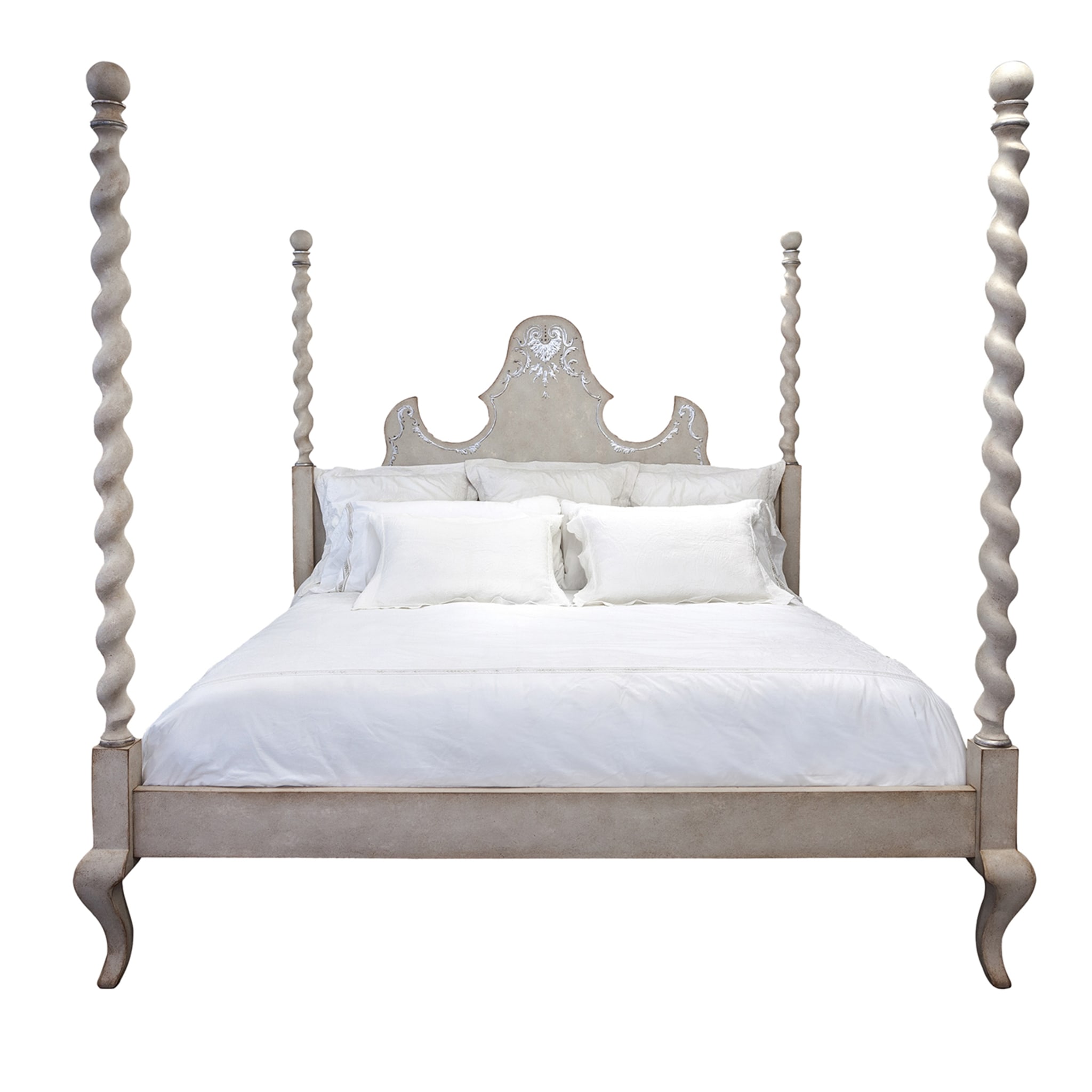 Giotto Silver Textural Decorations King Size Bed - Main view
