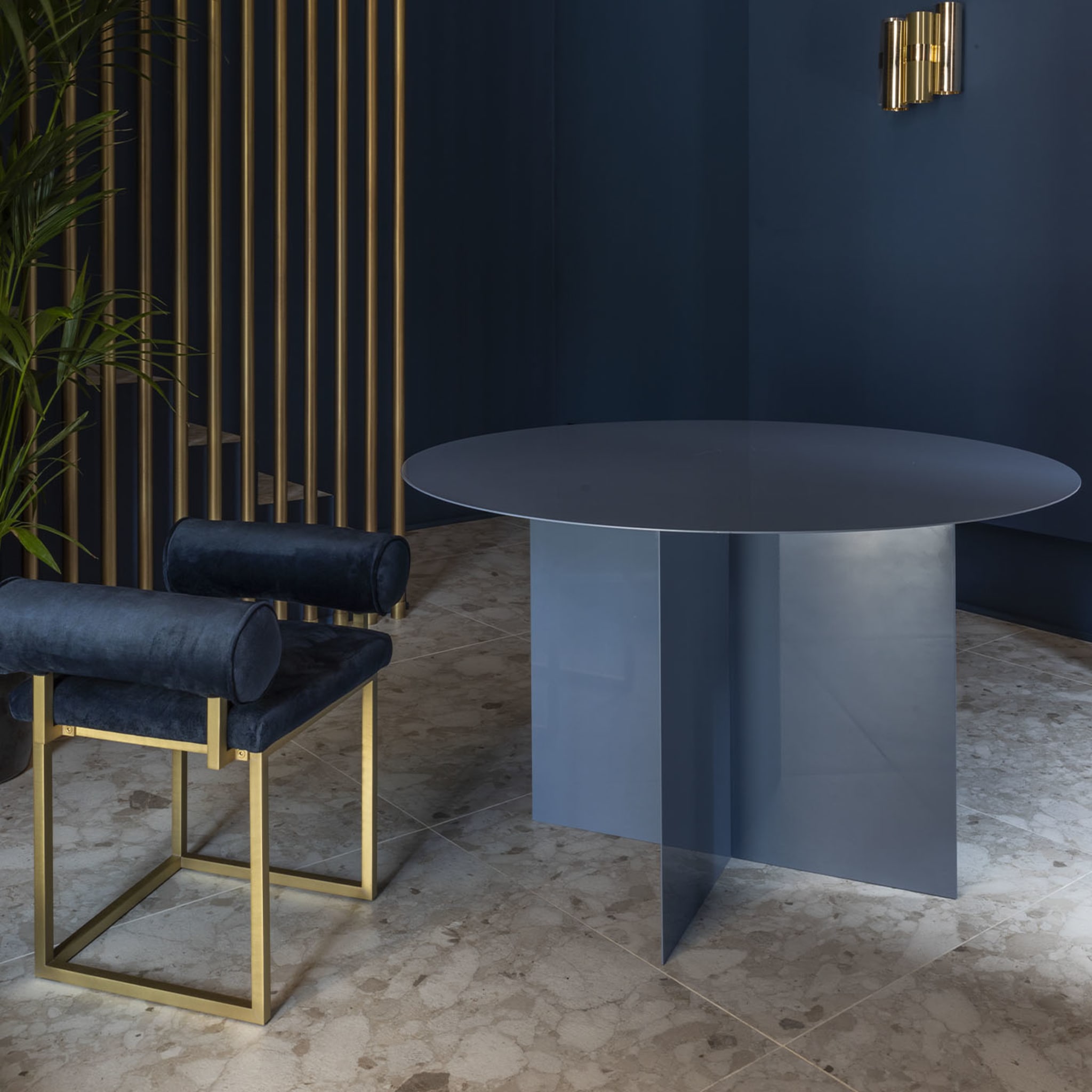 Across Blue Round Dining Table  - Alternative view 4