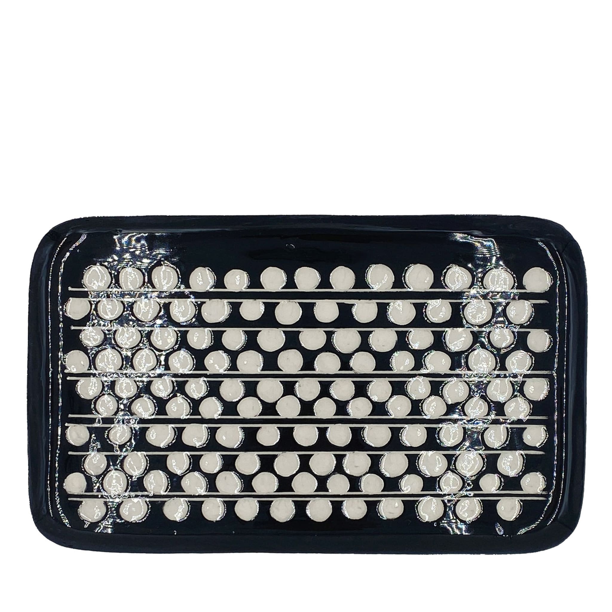 Bouclé Set of 2 Small Black-And-White Trays - Main view