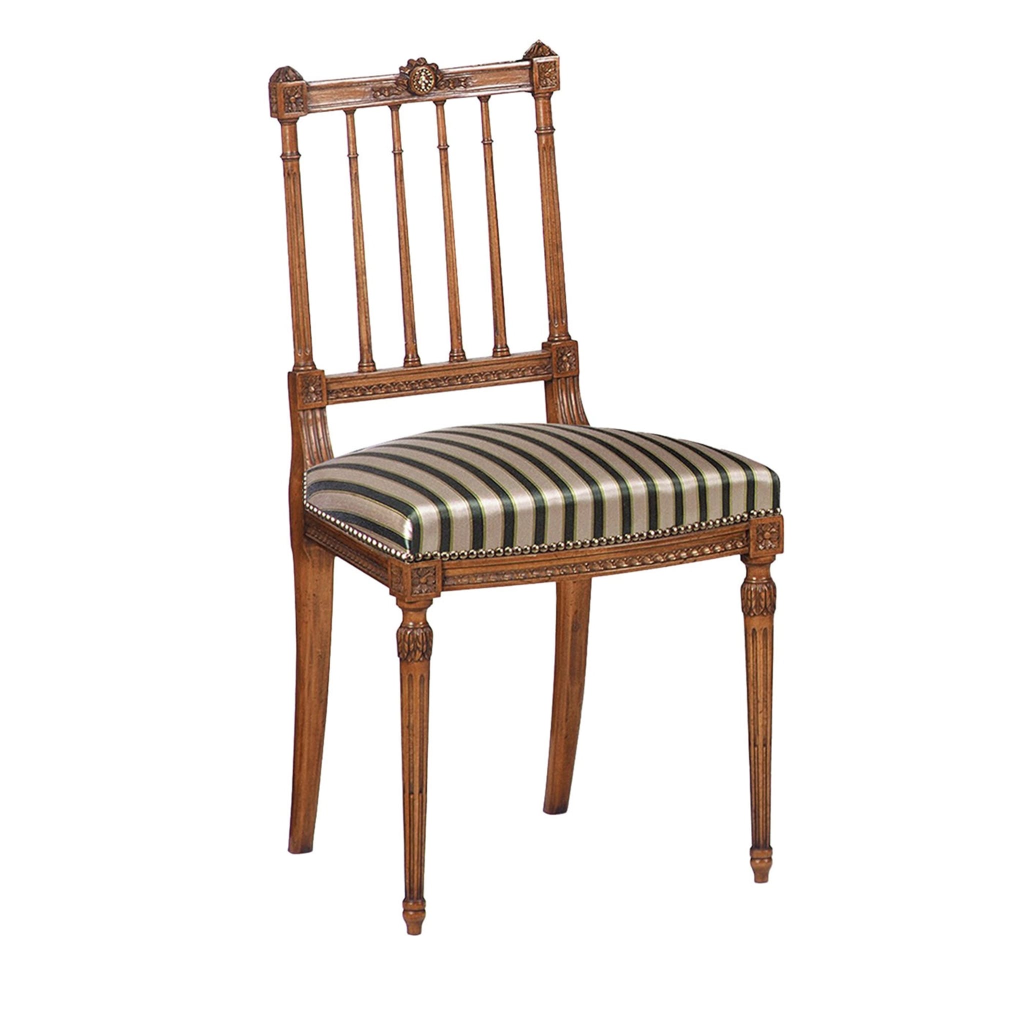 Louis XVI-Style Striped-Cushion Beech Chair - Main view