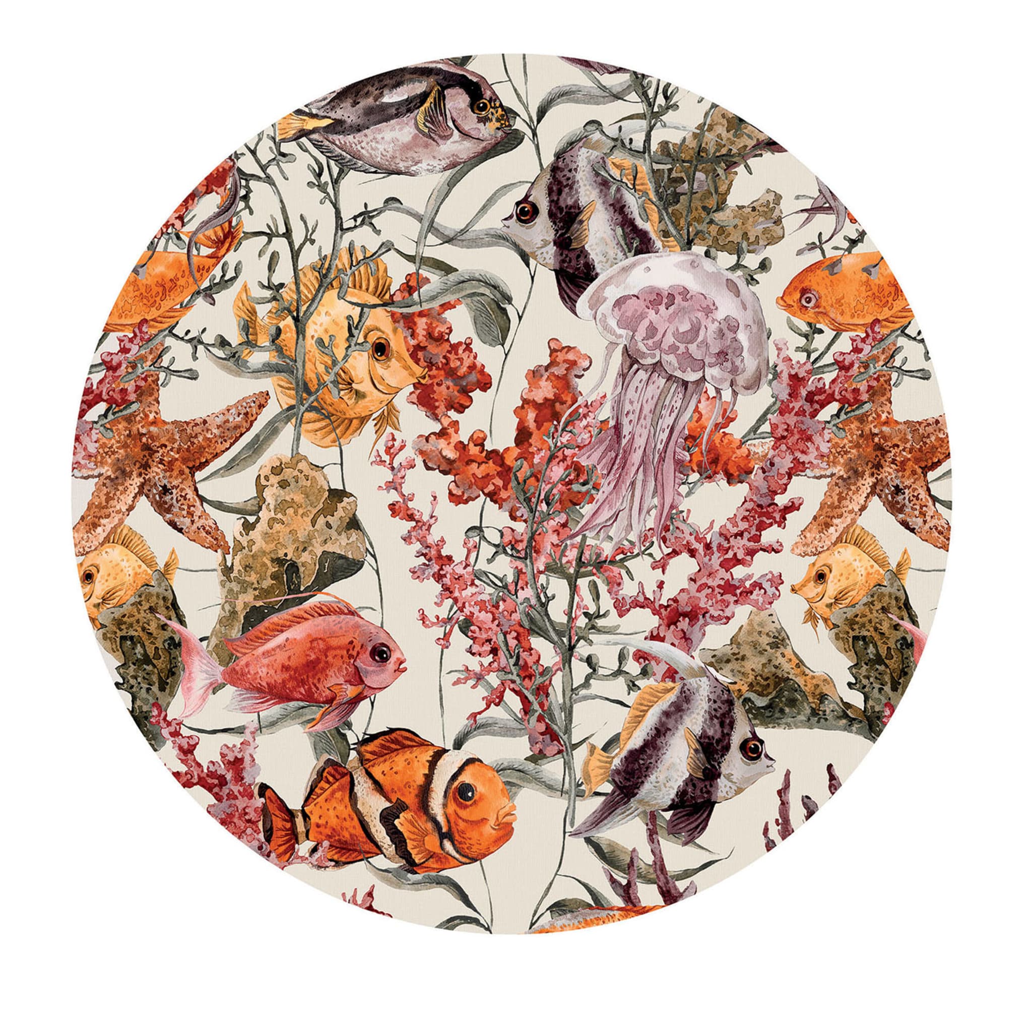 Fish Party Coral Set of 2 Round Underplates - Main view