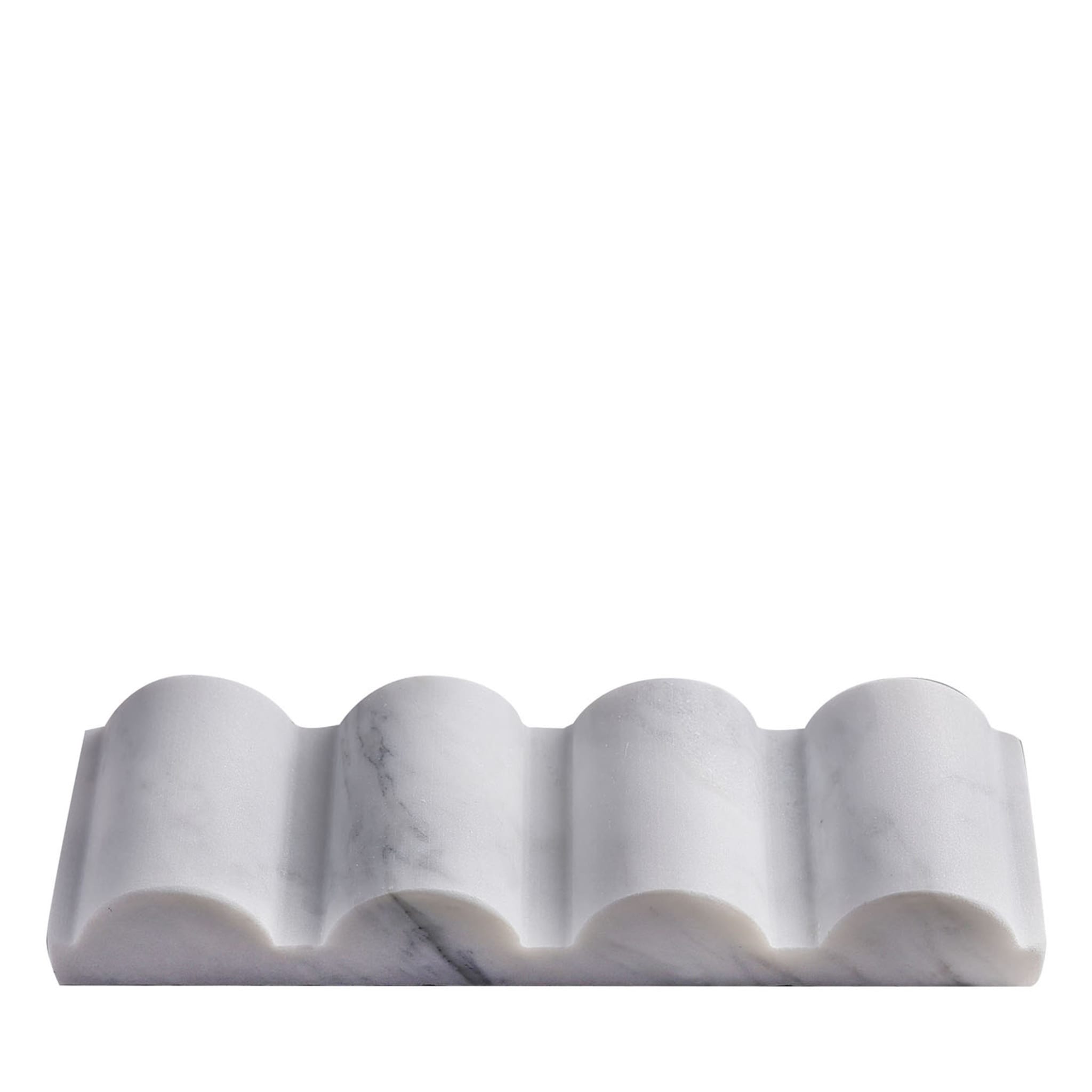 Set of 6 Parati White Carrara Marble Cutlery Rest - Main view