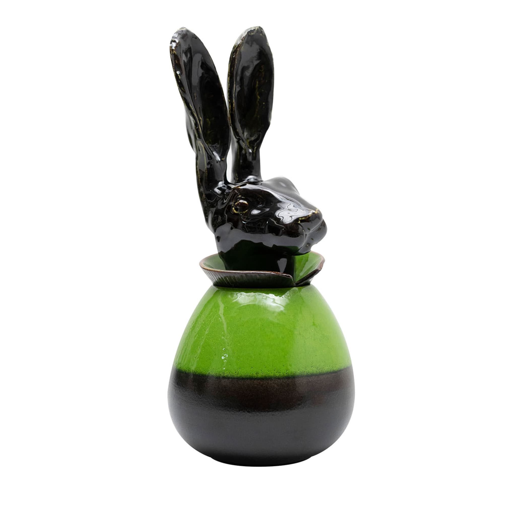 Canopo Lepre Black & Green Vase - Main view