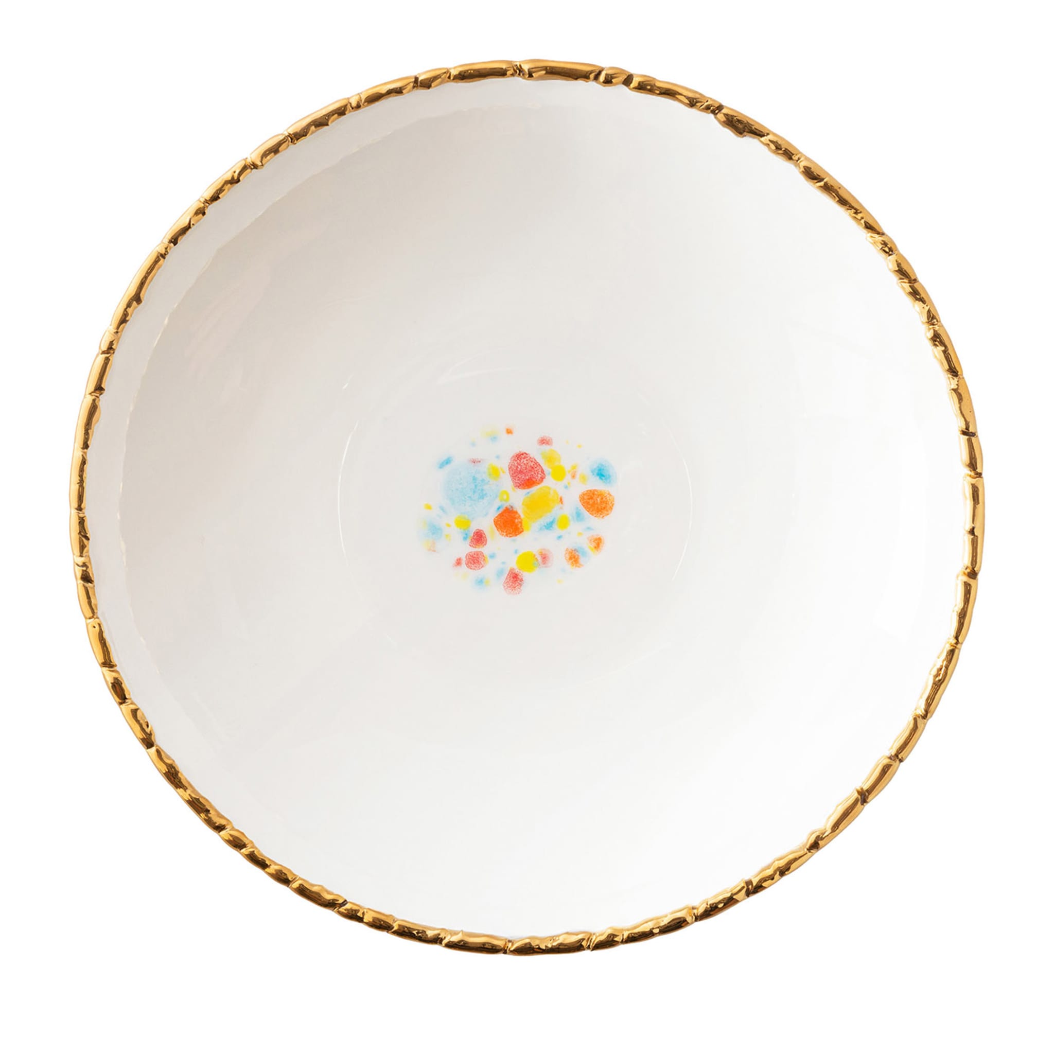 Confetti Set of 2 White Soup Plates with Crackled Rim - Main view