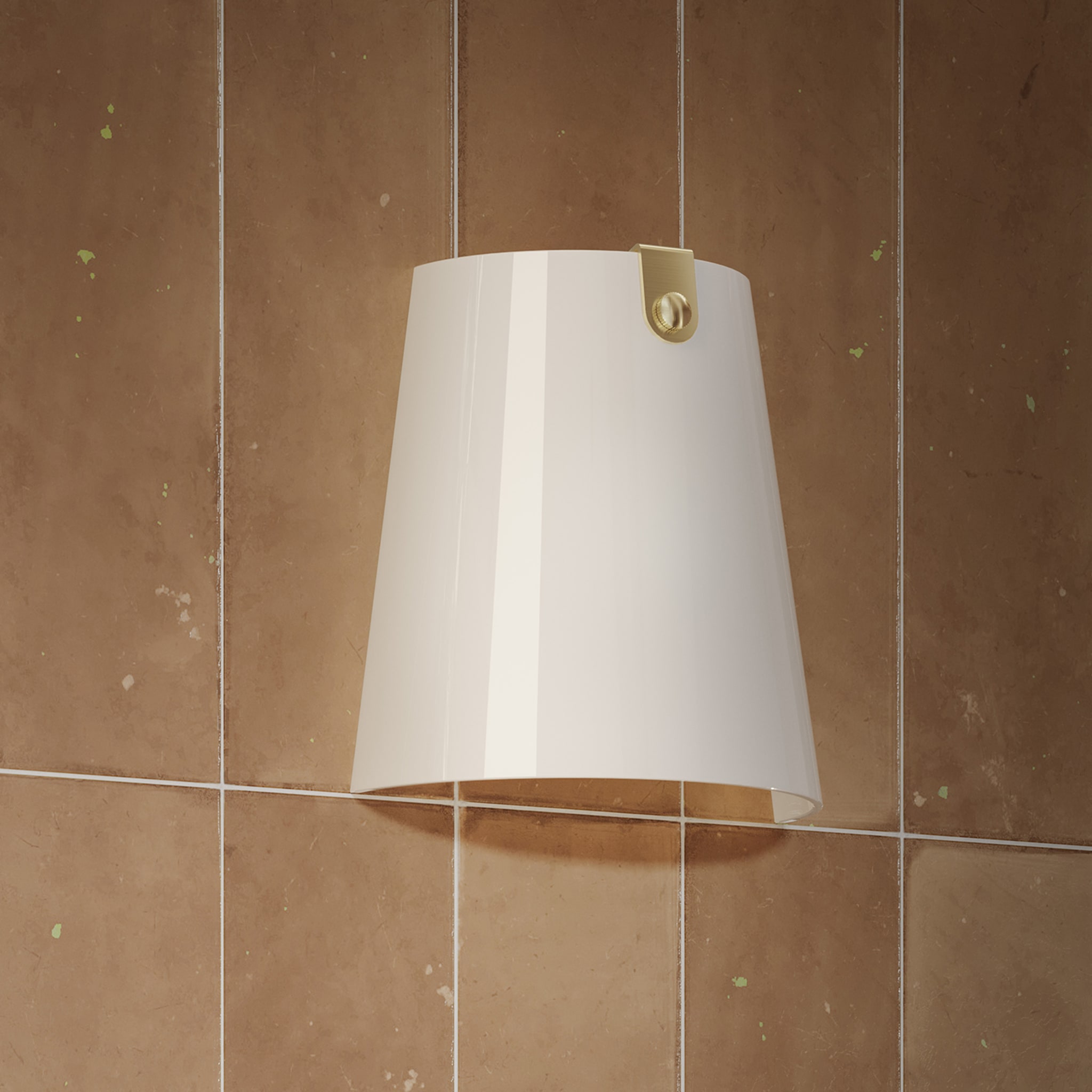 Bell Natural Brass & White Glass Wall Lamp - Alternative view 1