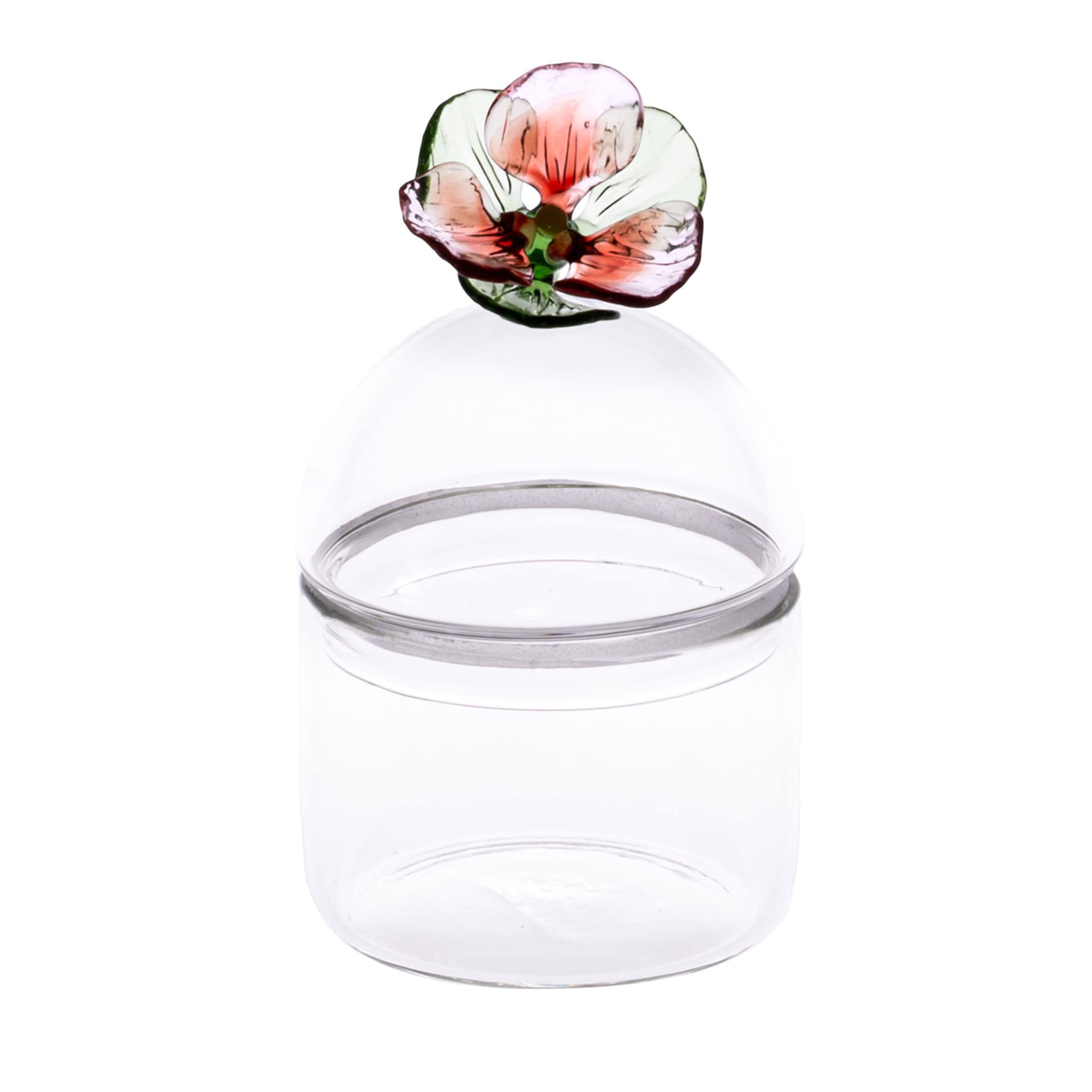 Mediterraneo Handcrafted Small Pansè Glass Container - Main view