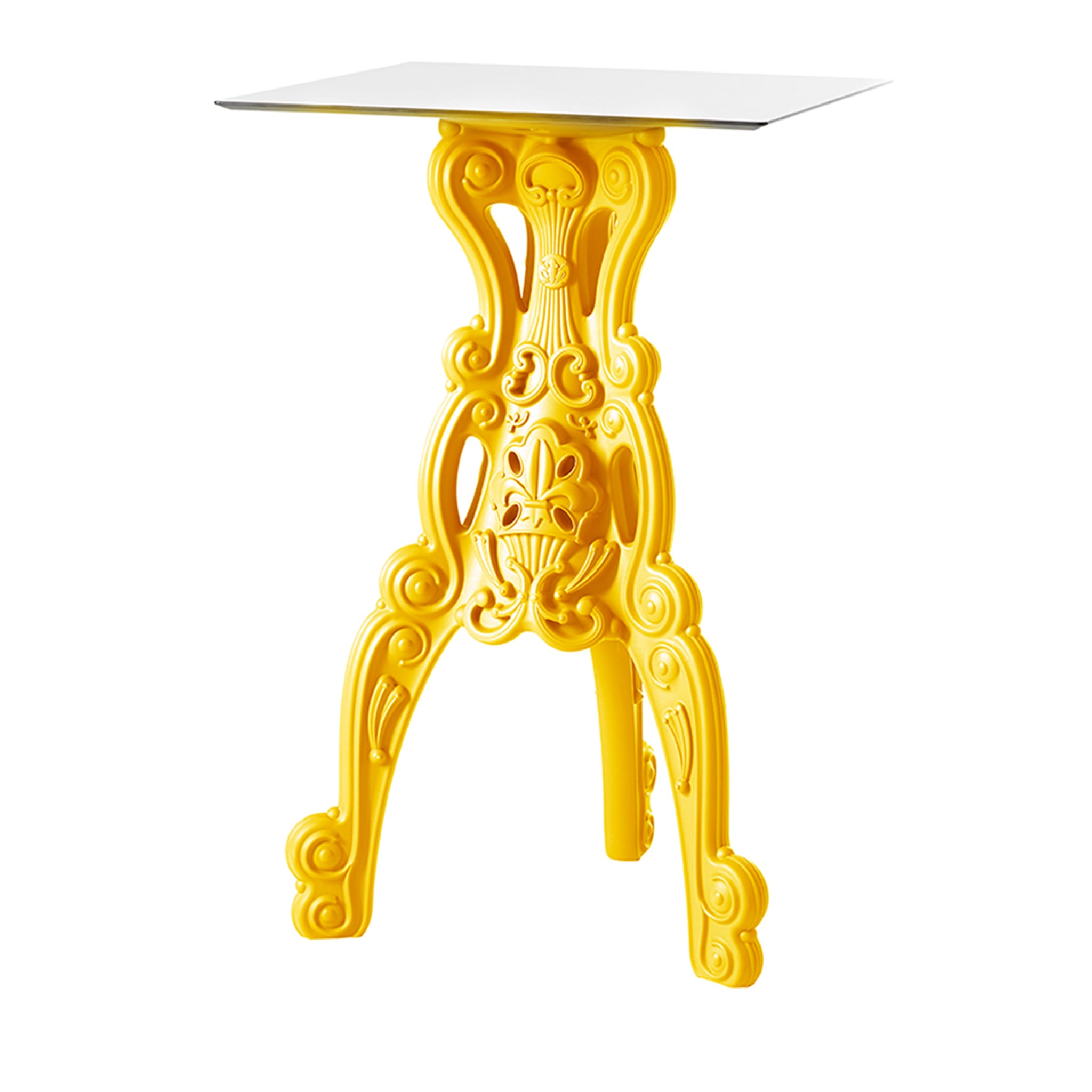 Master of Love Table bistro jaune avec plateau carré - Vue principale