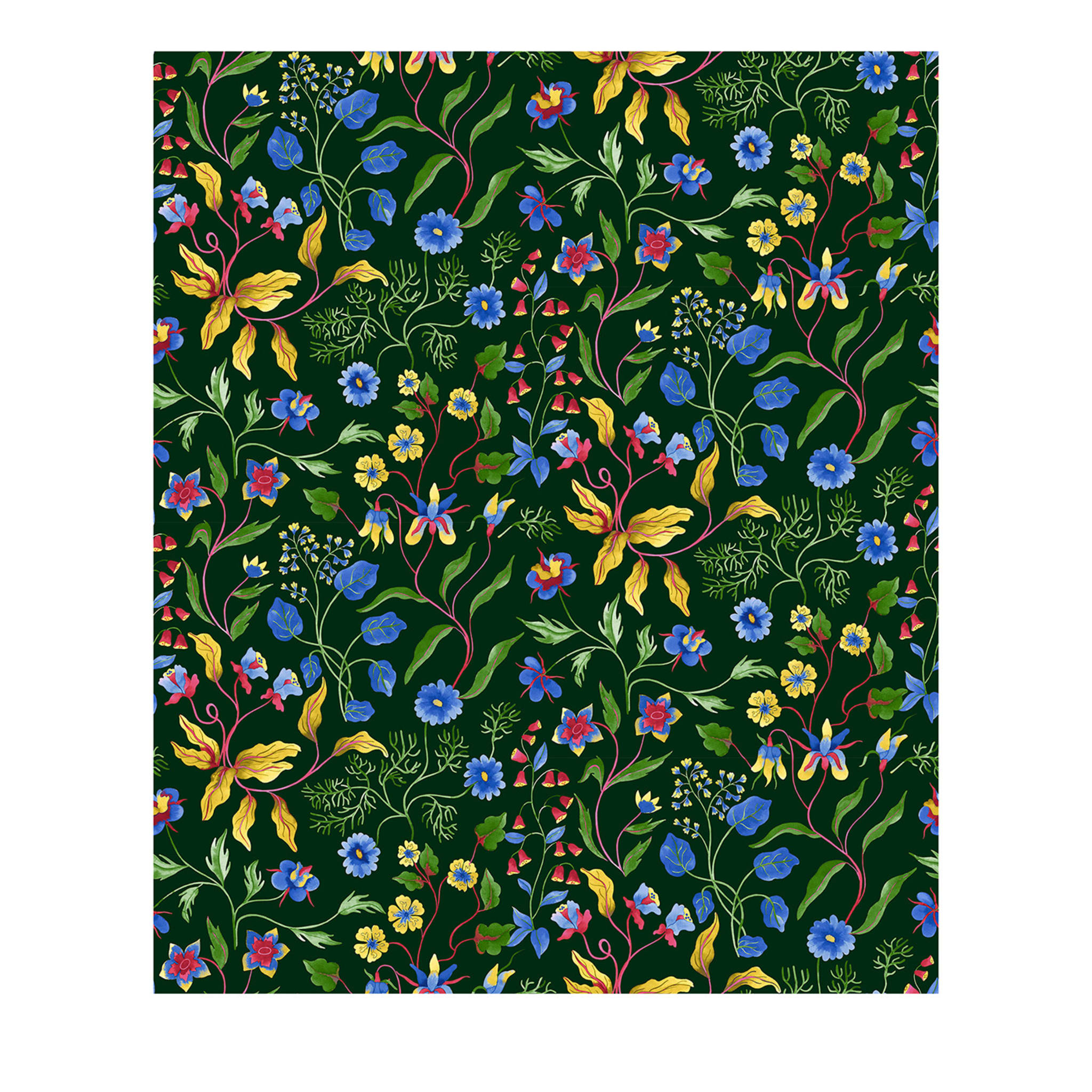 Flora Smoky-Green Fiordaliso Wallpaper - Main view