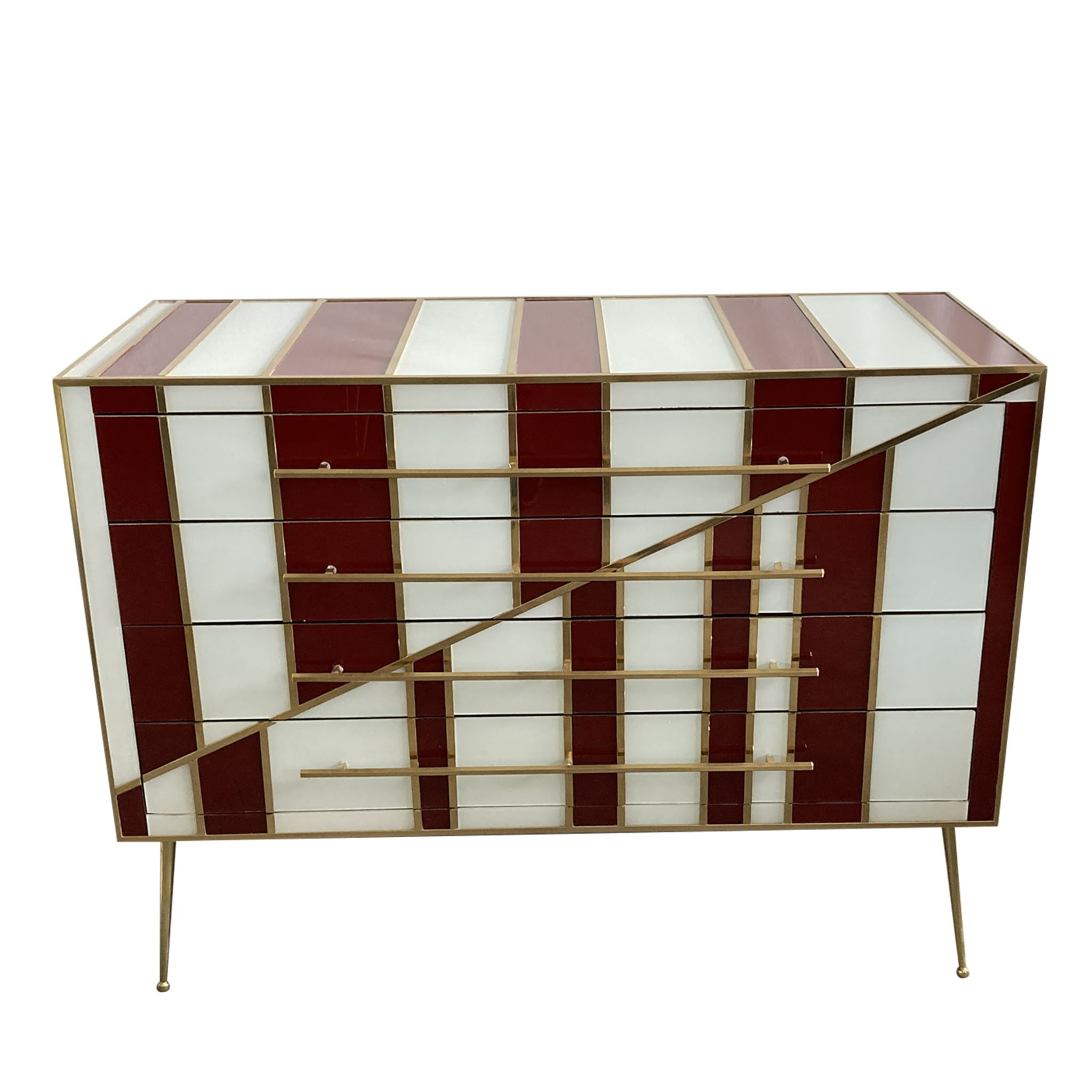 Red and shop white dresser