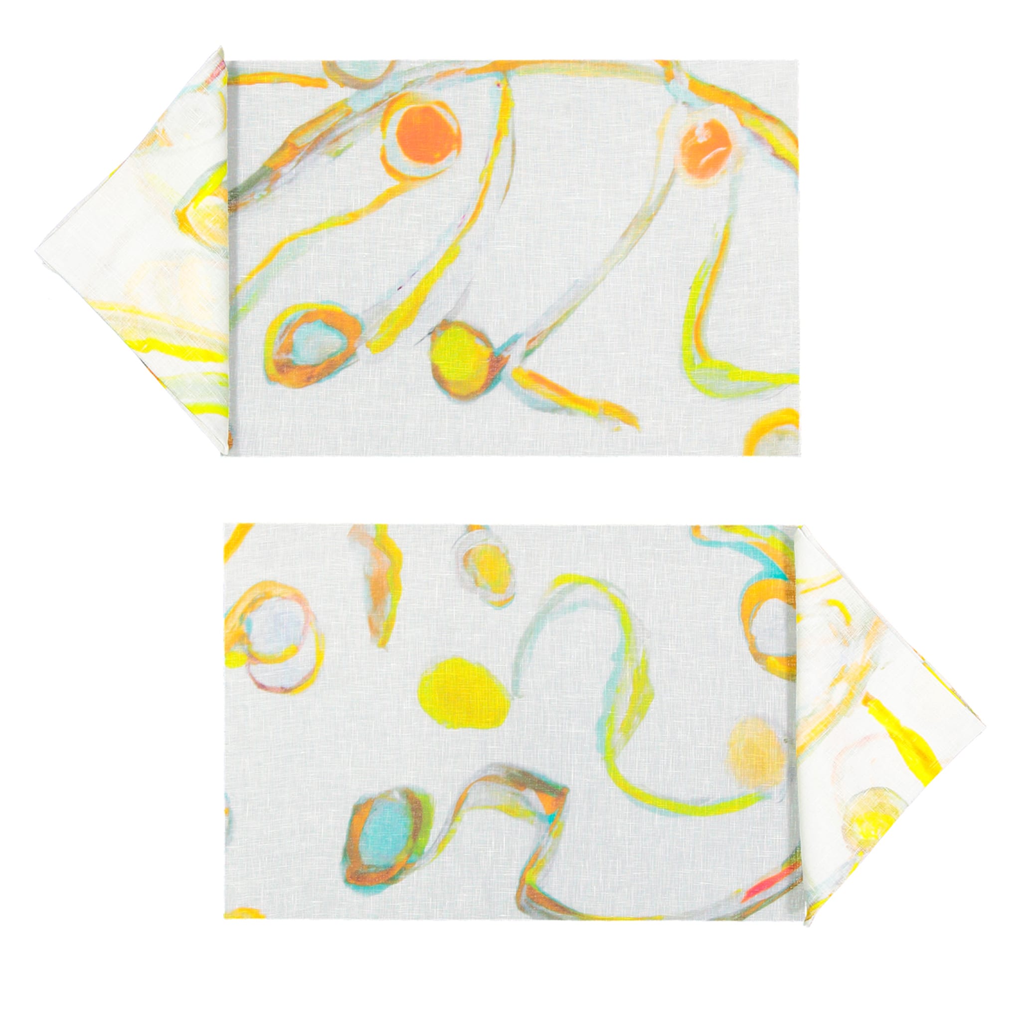 Set of 2 Light Flux Placemats and napkins in white - Main view