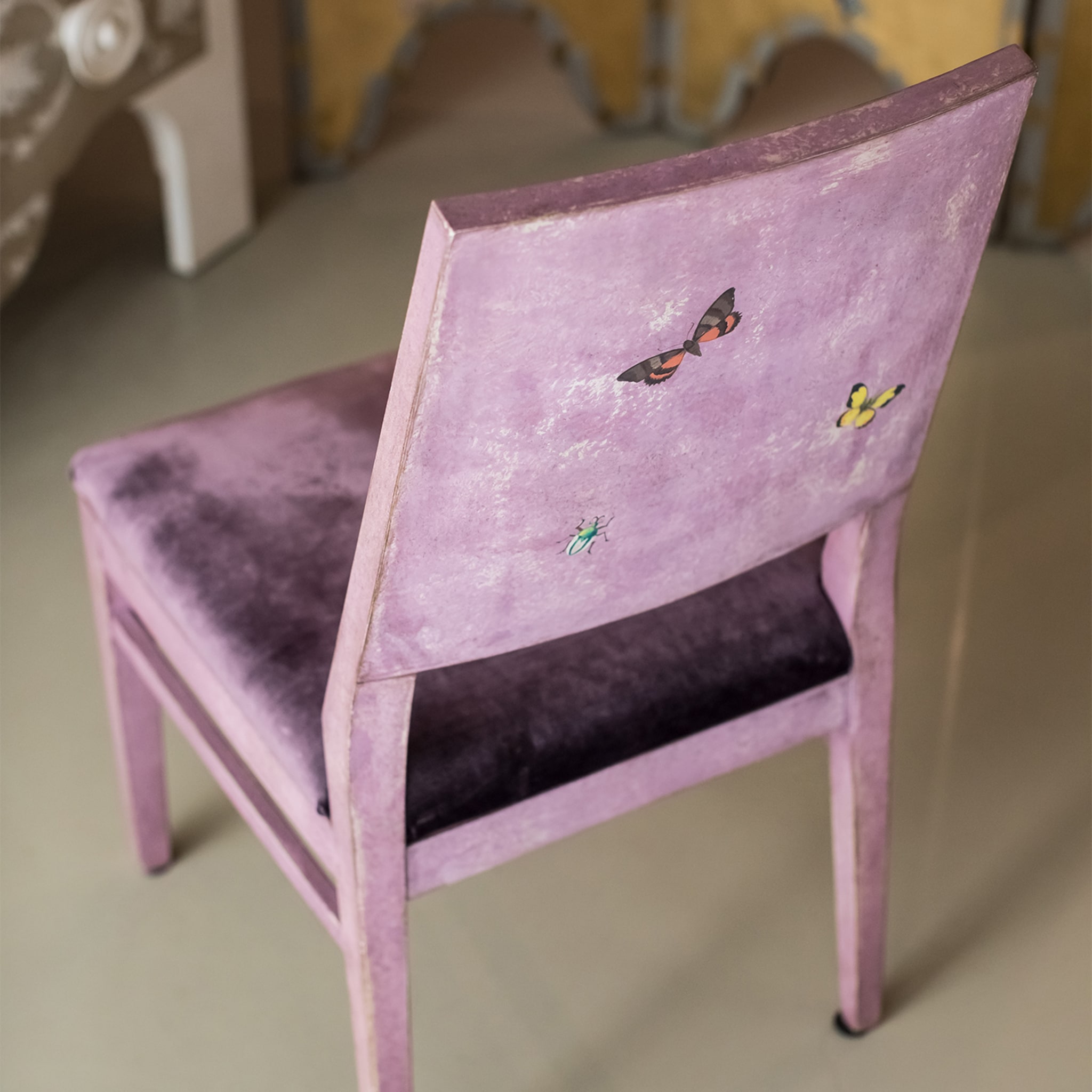 Cremona Violet Indigo with Butterflies Dining Chair - Alternative view 4