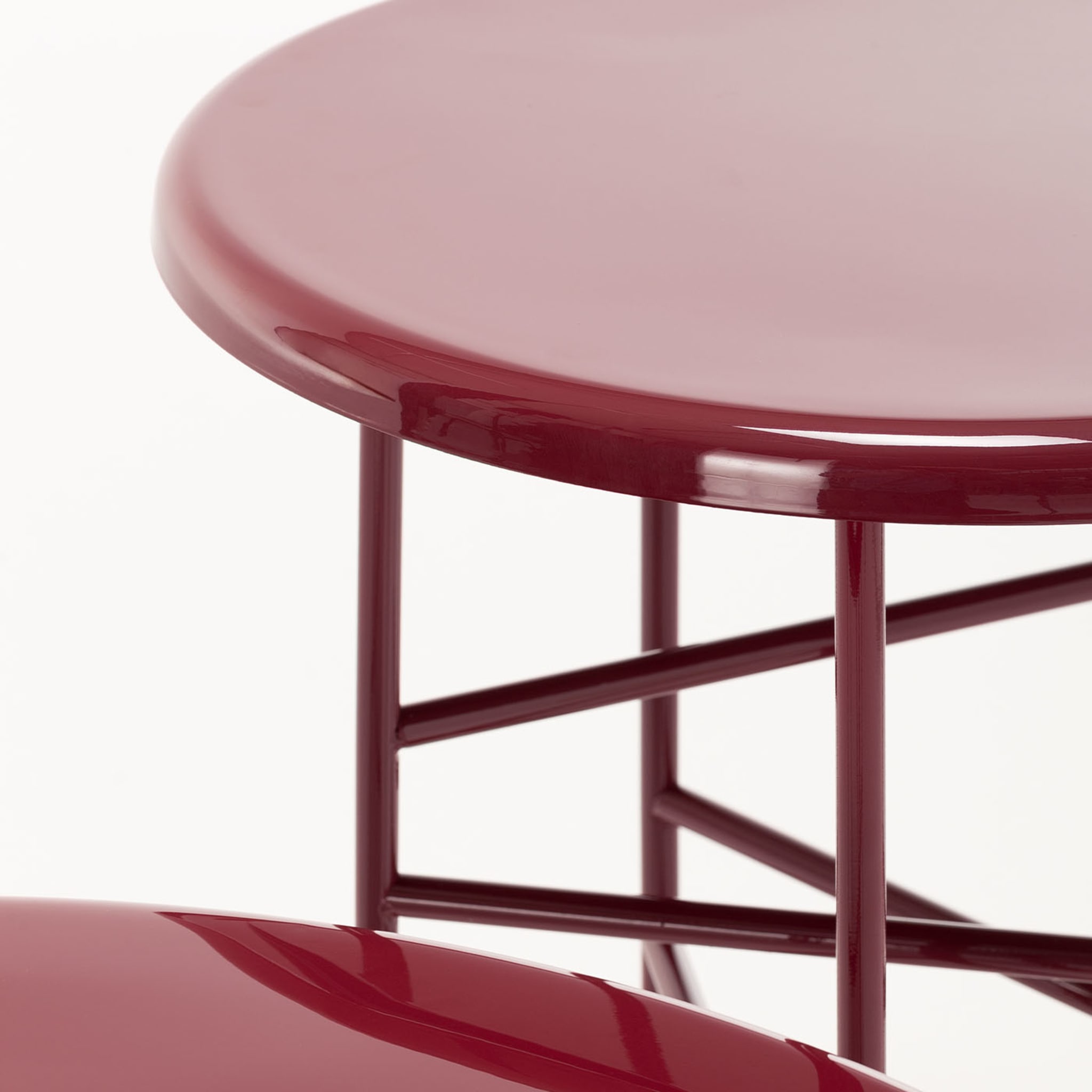10th Star Red Glossy Lacquered Side Table 40 - Alternative view 2