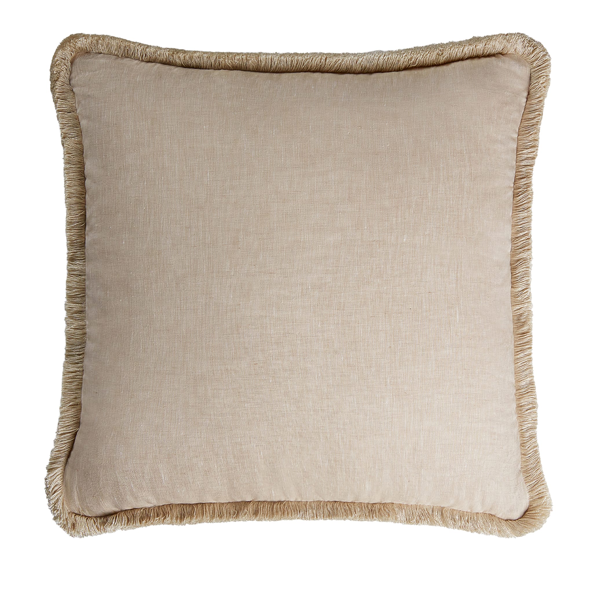 Beige Happy Linen Cushion - Main view