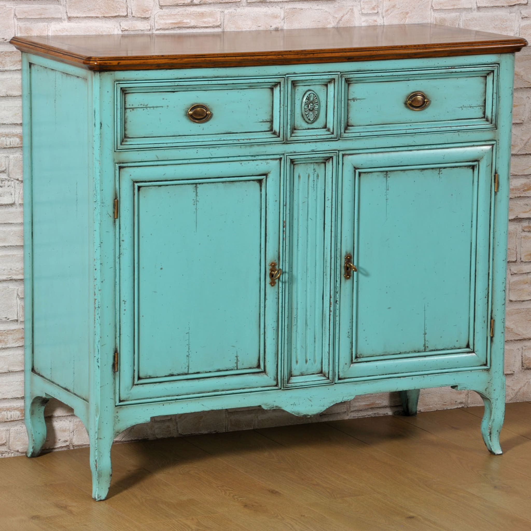 Impero '800 Empire-Style Turquoise Sideboard - Alternative view 2