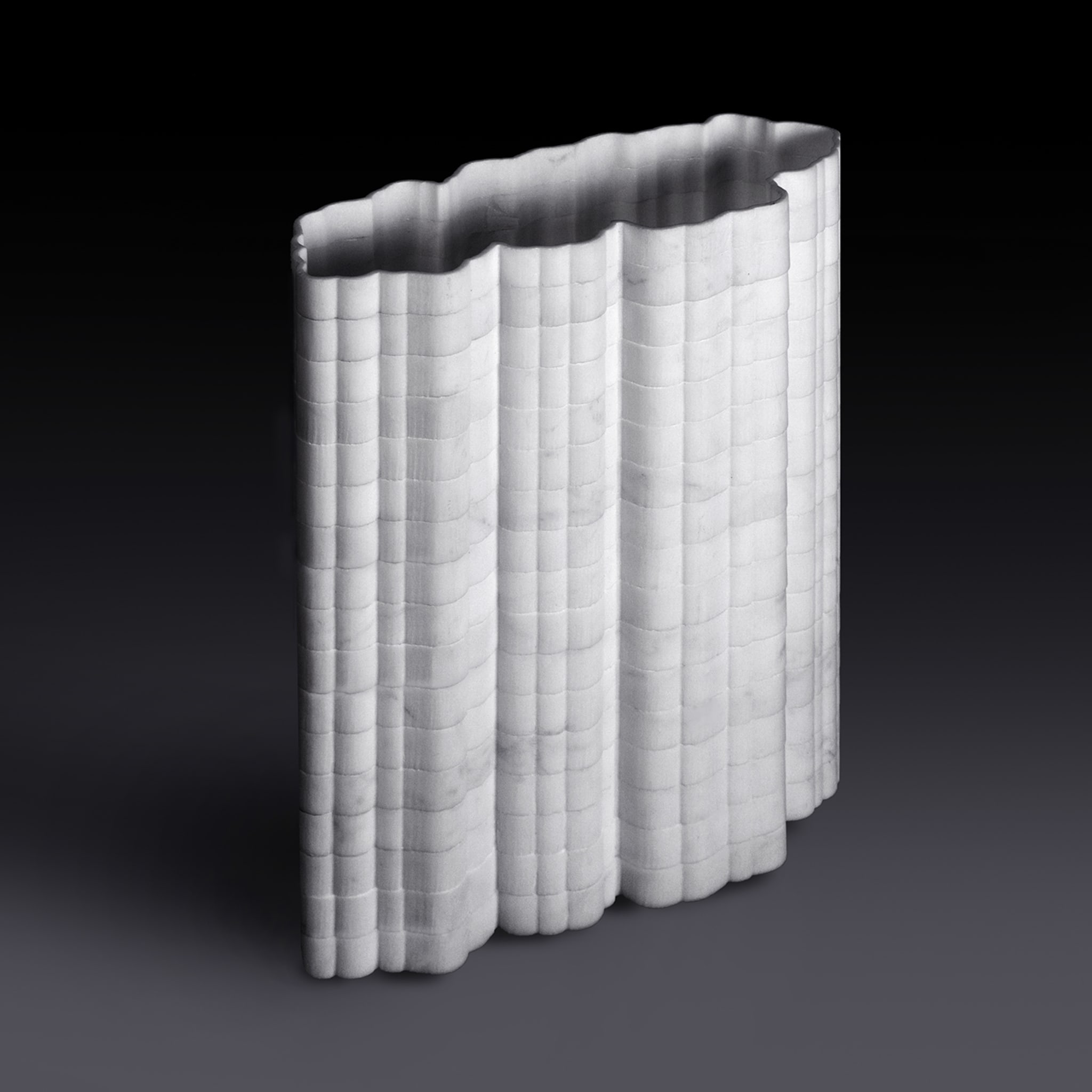 Stripes Vase White Carrara Marble by Paolo Ulian - Alternative view 5