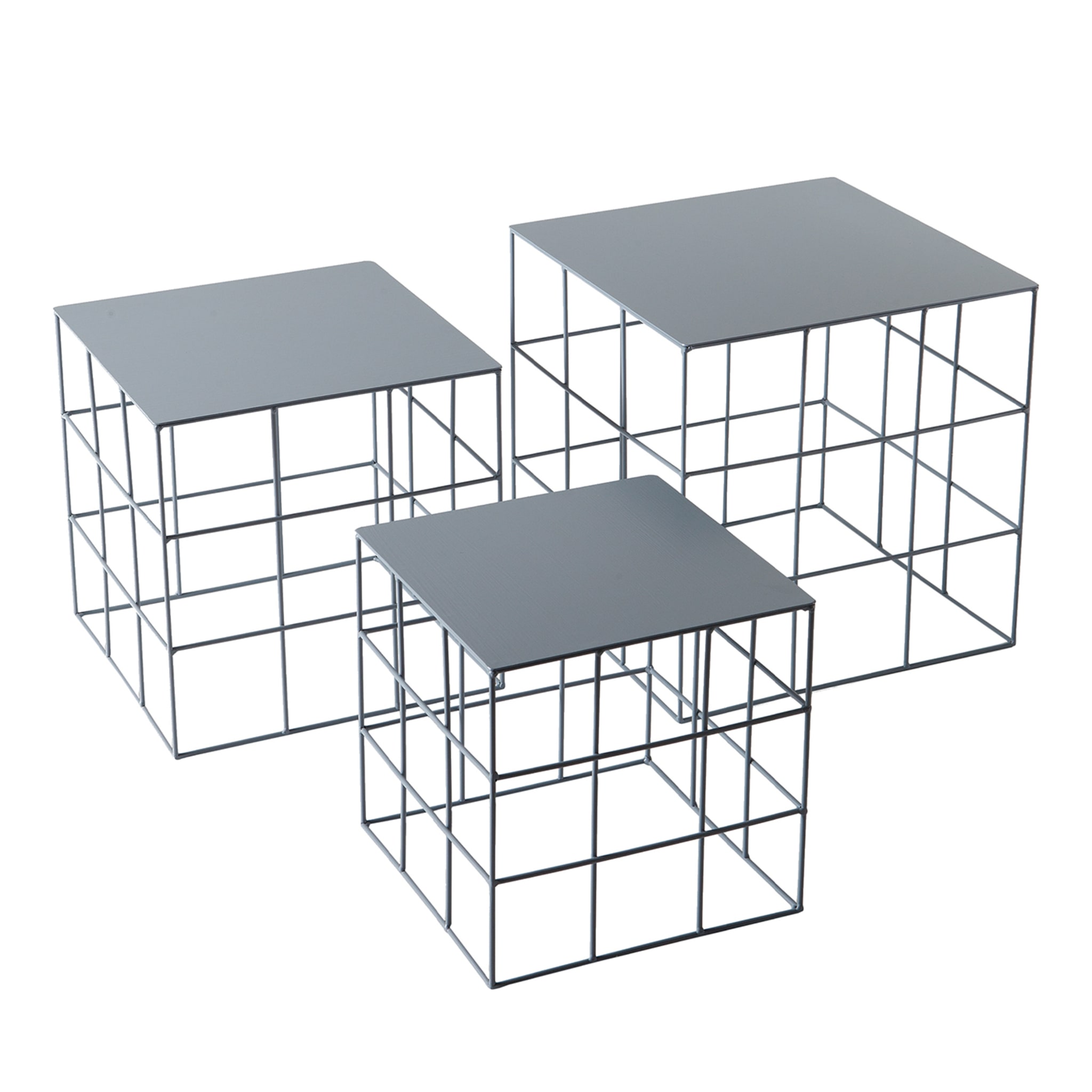 Set di 3 tavolini grigi Reton - Vista principale