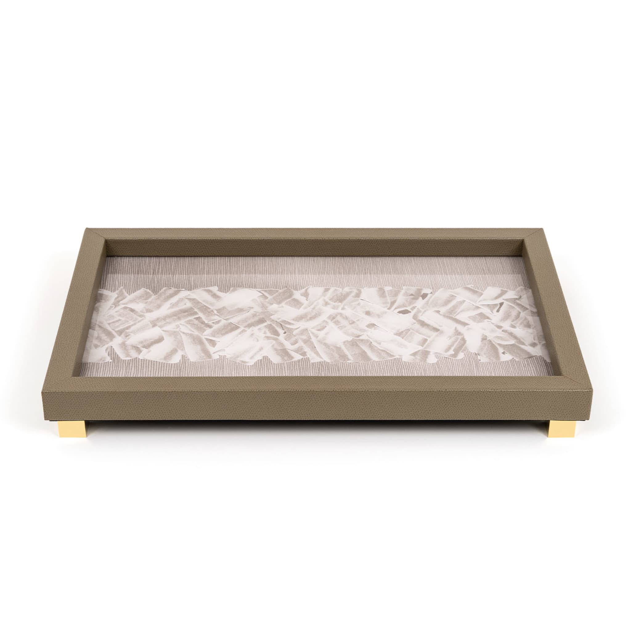 Memo Small Rectangular Footed Brown Tray - Alternative view 1