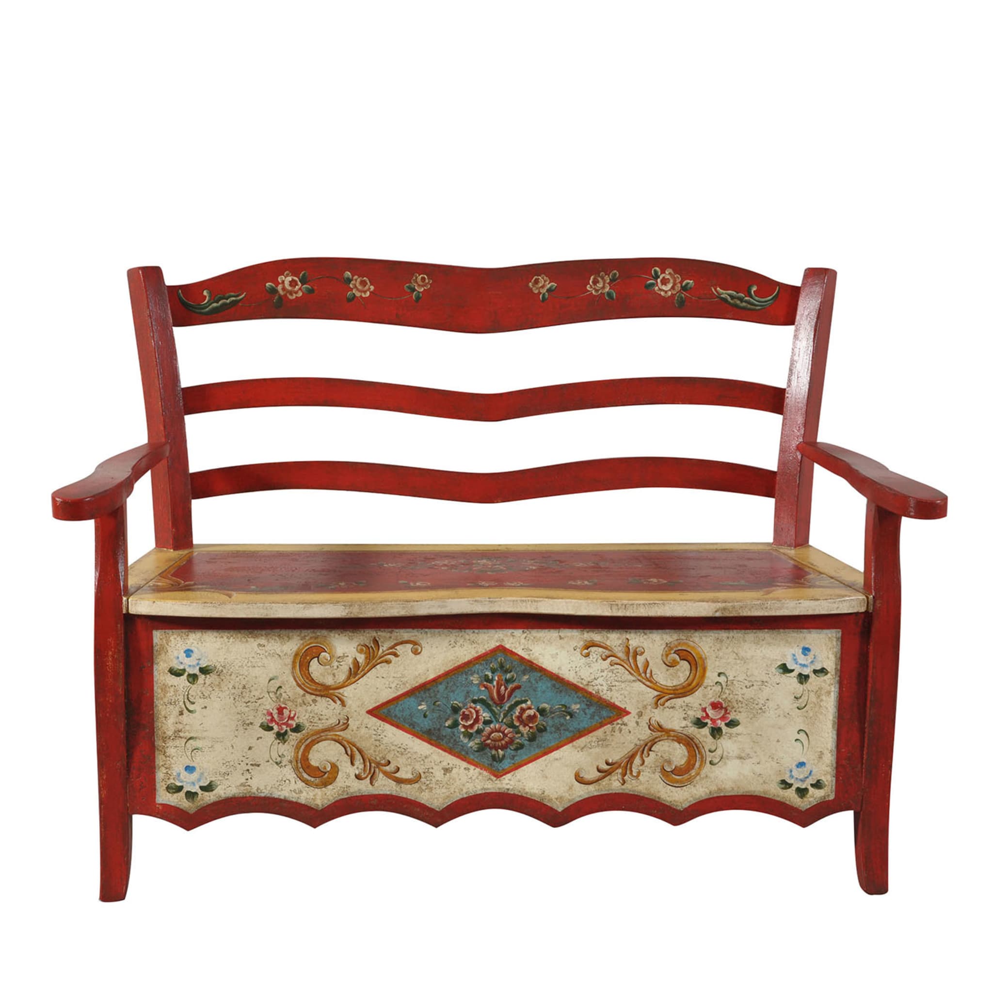 17th-Century-Style Tyrolean Baroque Storage Bench - Main view