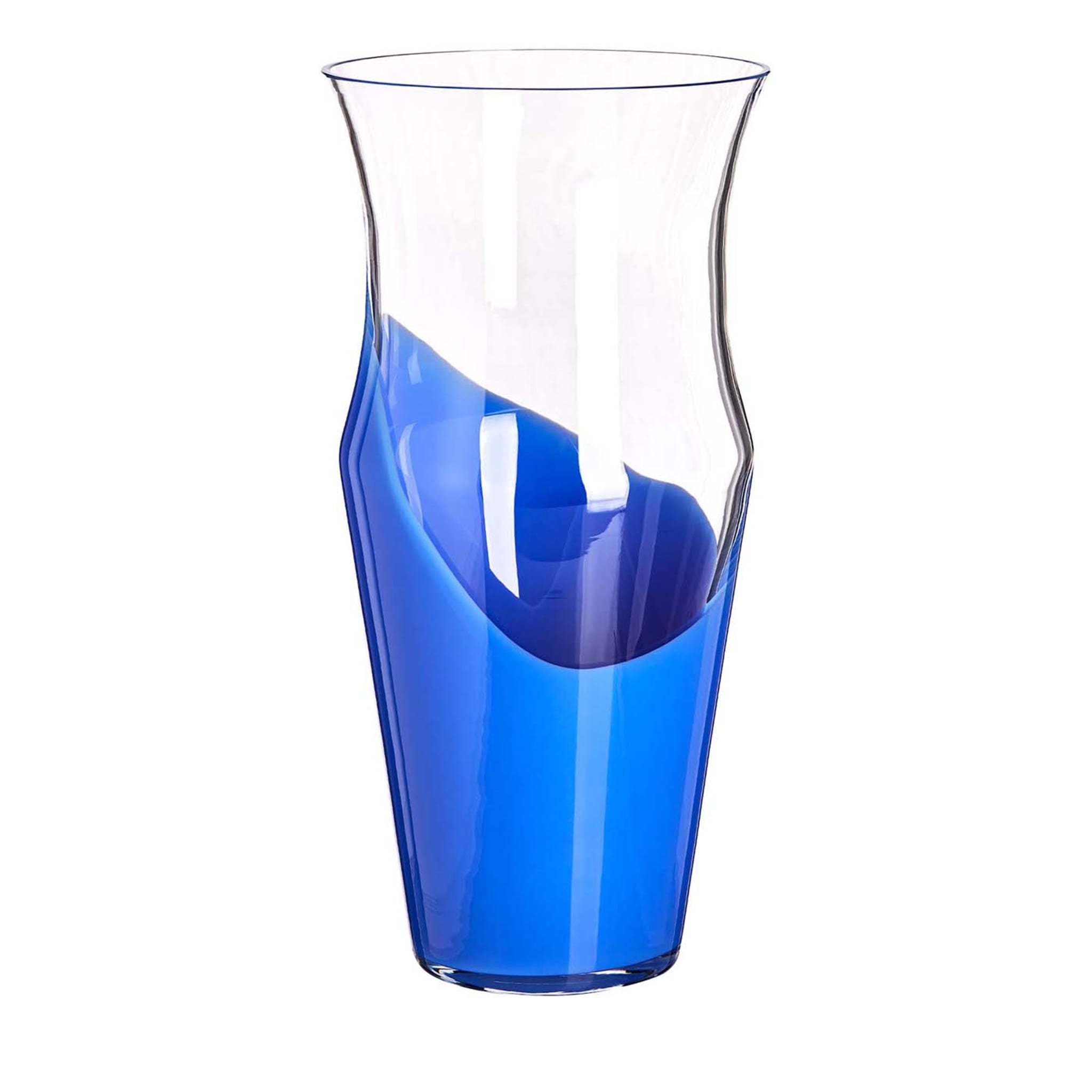 Monocromo Blue and Transparent Vase by Carlo Moretti - Main view