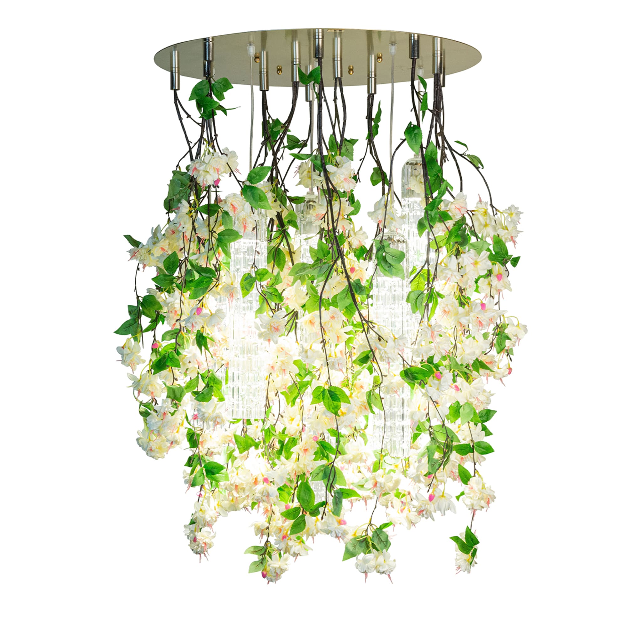 Flower Power White Cascade Round Large Ceiling Lamp - Main view