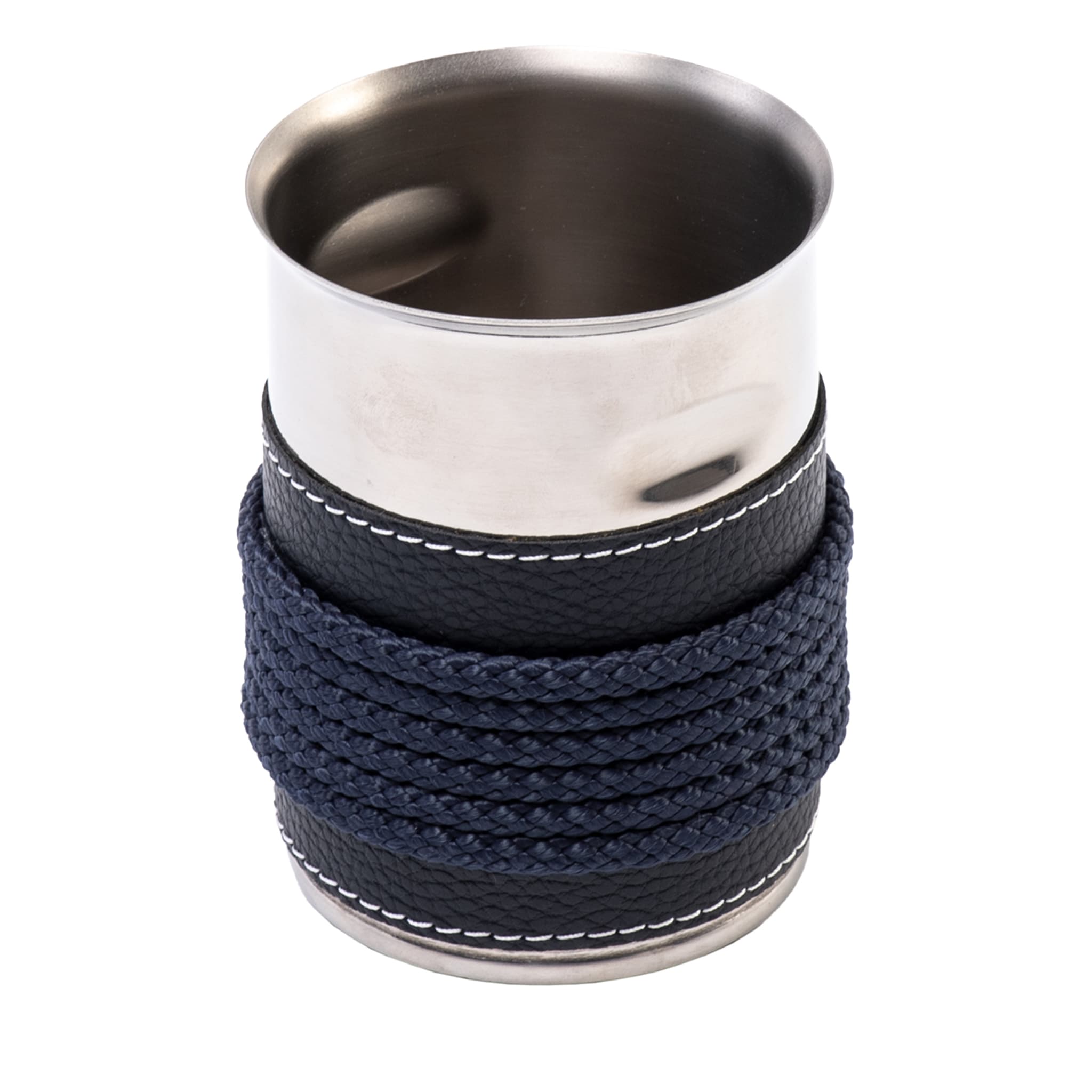 Breadstick Holder with Blue Eco-Leather and Rope Inserts - Main view