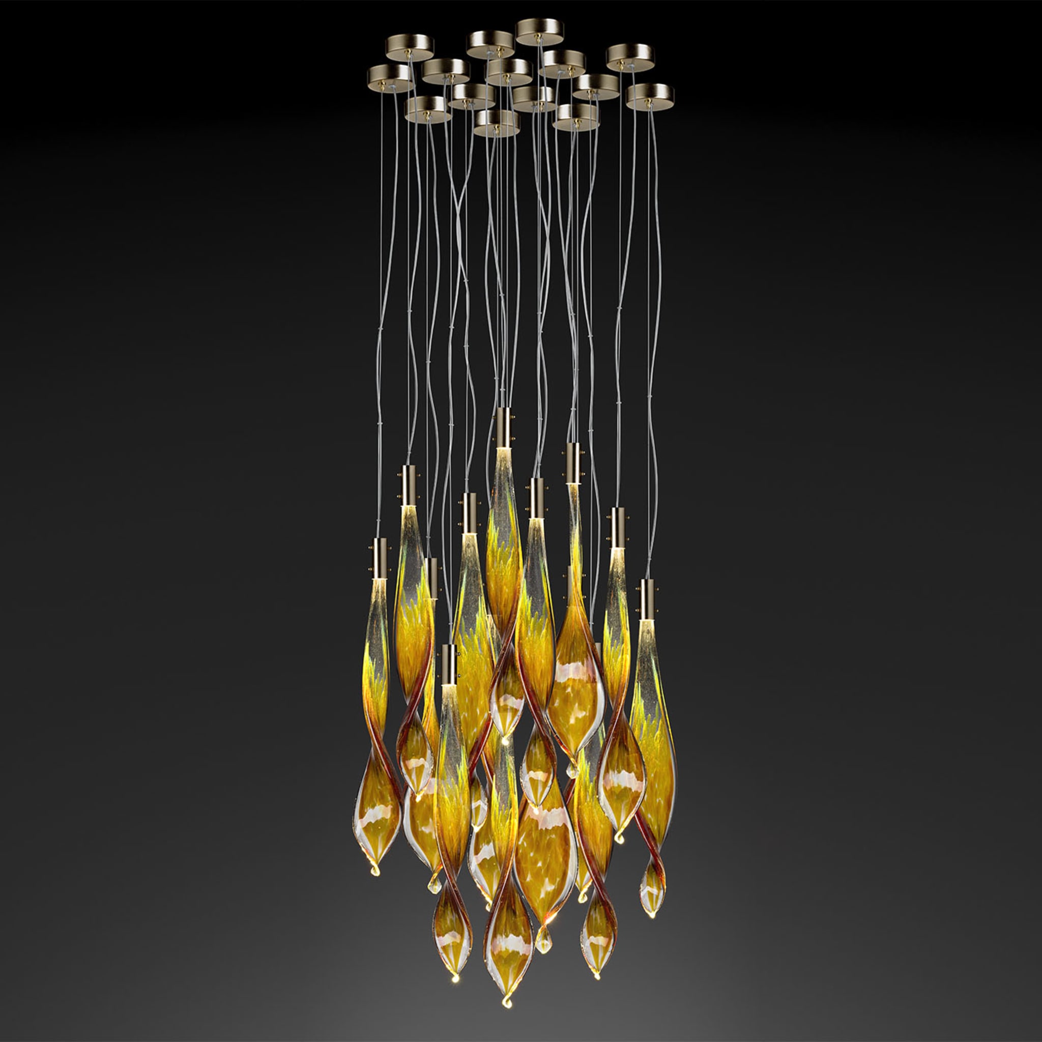 Glass Fall 14 Leaves Chandelier - Alternative view 1
