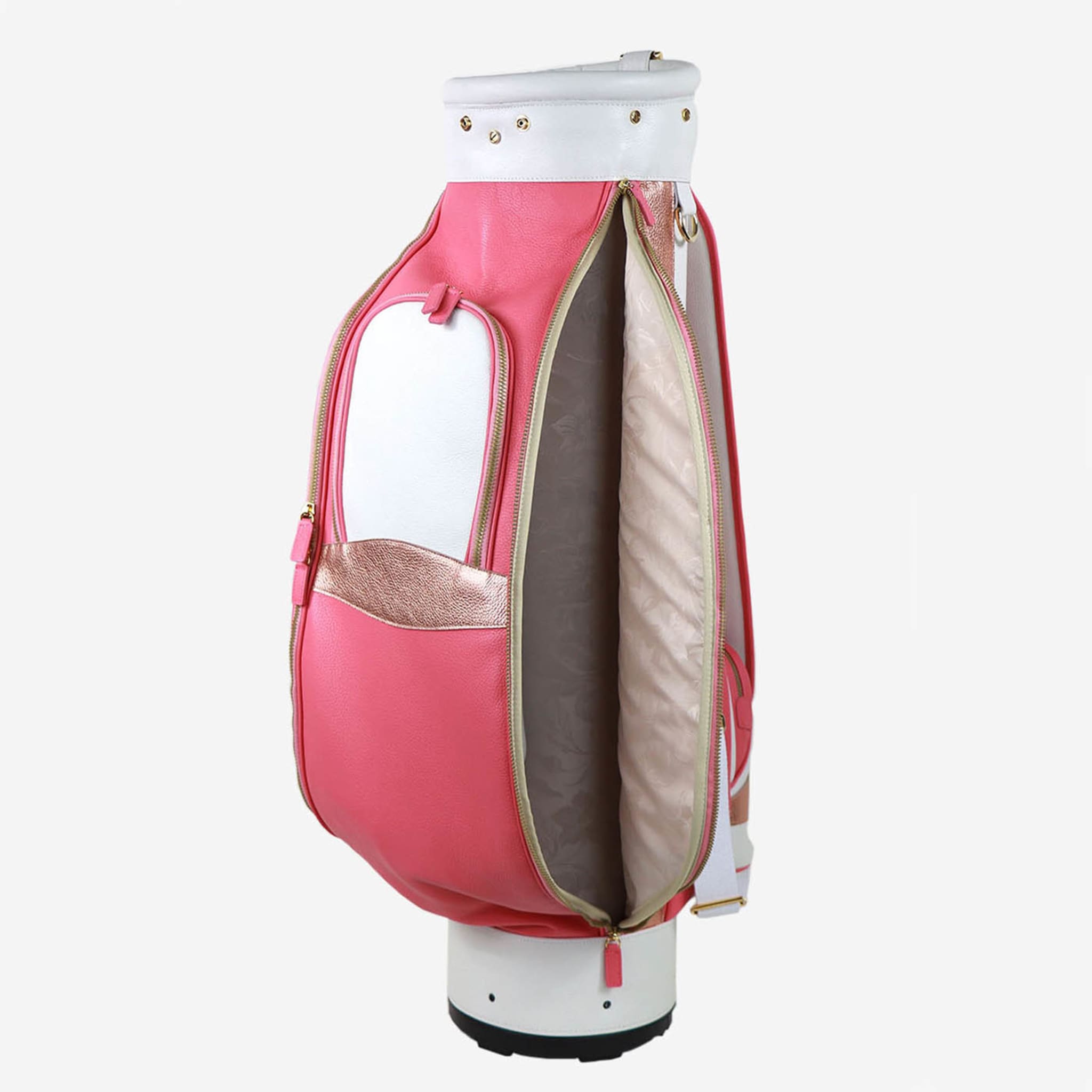 Imperiale Pink & White Leather Golf Bag - Alternative view 3