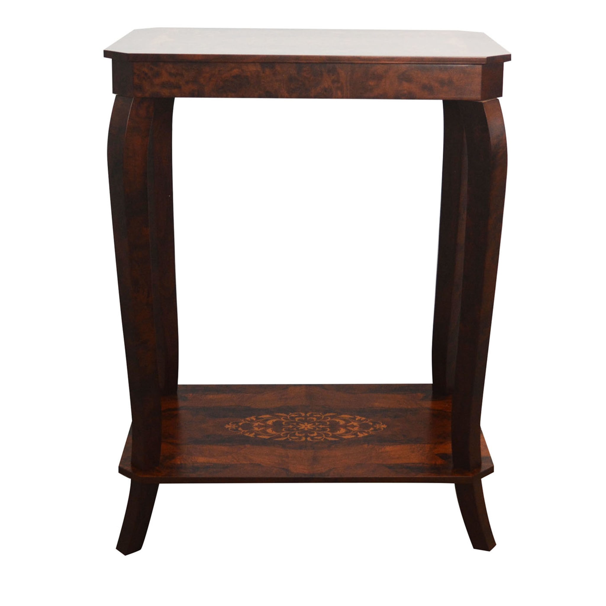 Musical Walnut Briar Side Table with Storage Unit - Main view