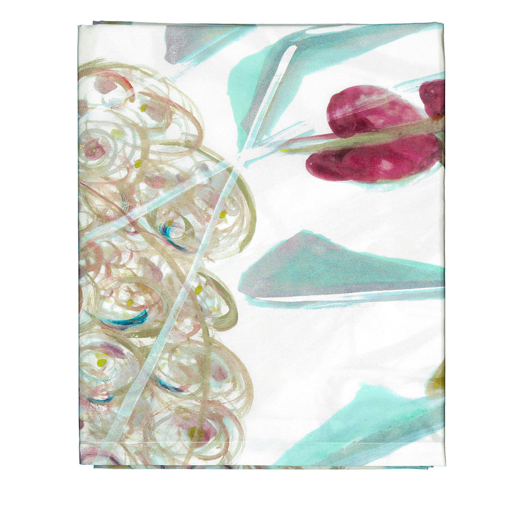 Nappe polychrome blanche à motifs Panarea  - Vue principale