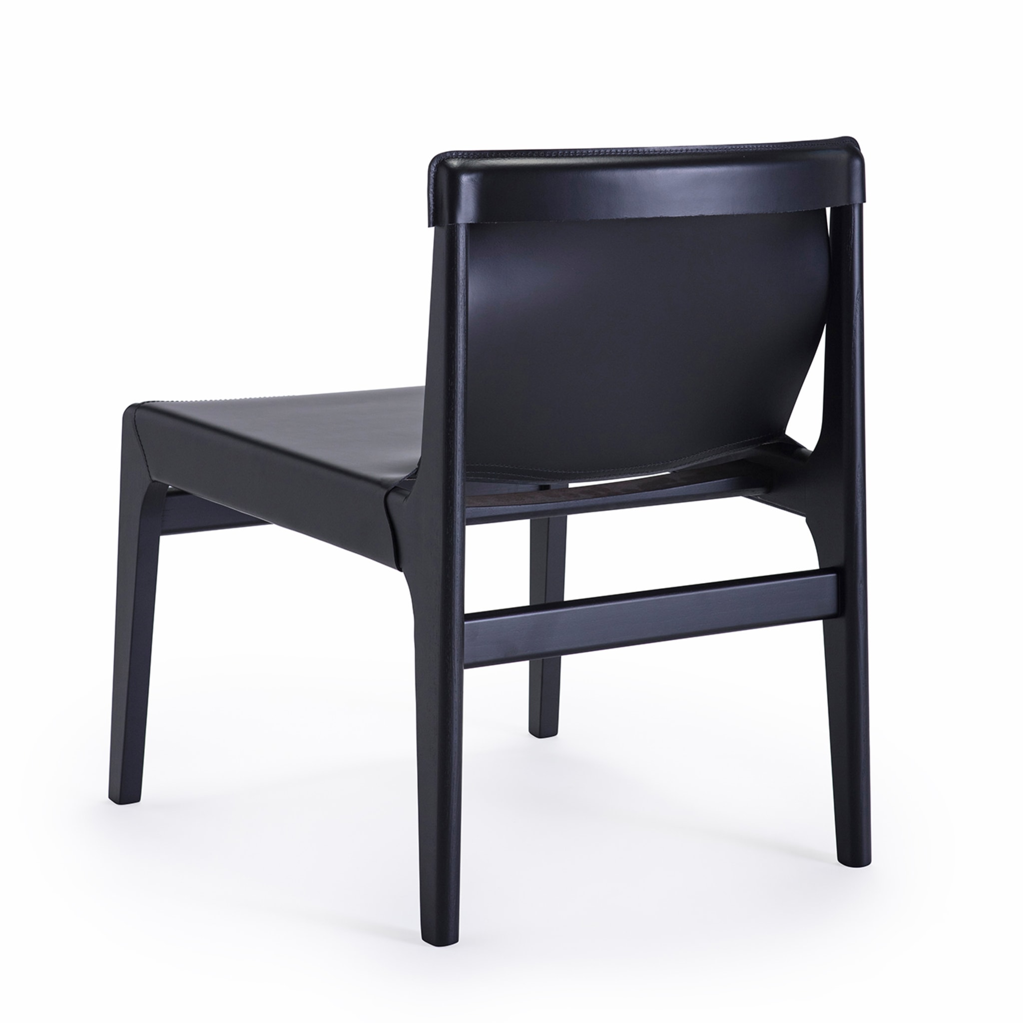 Burano Black Leather Lounge Chair by Balutto Associati - Alternative view 1