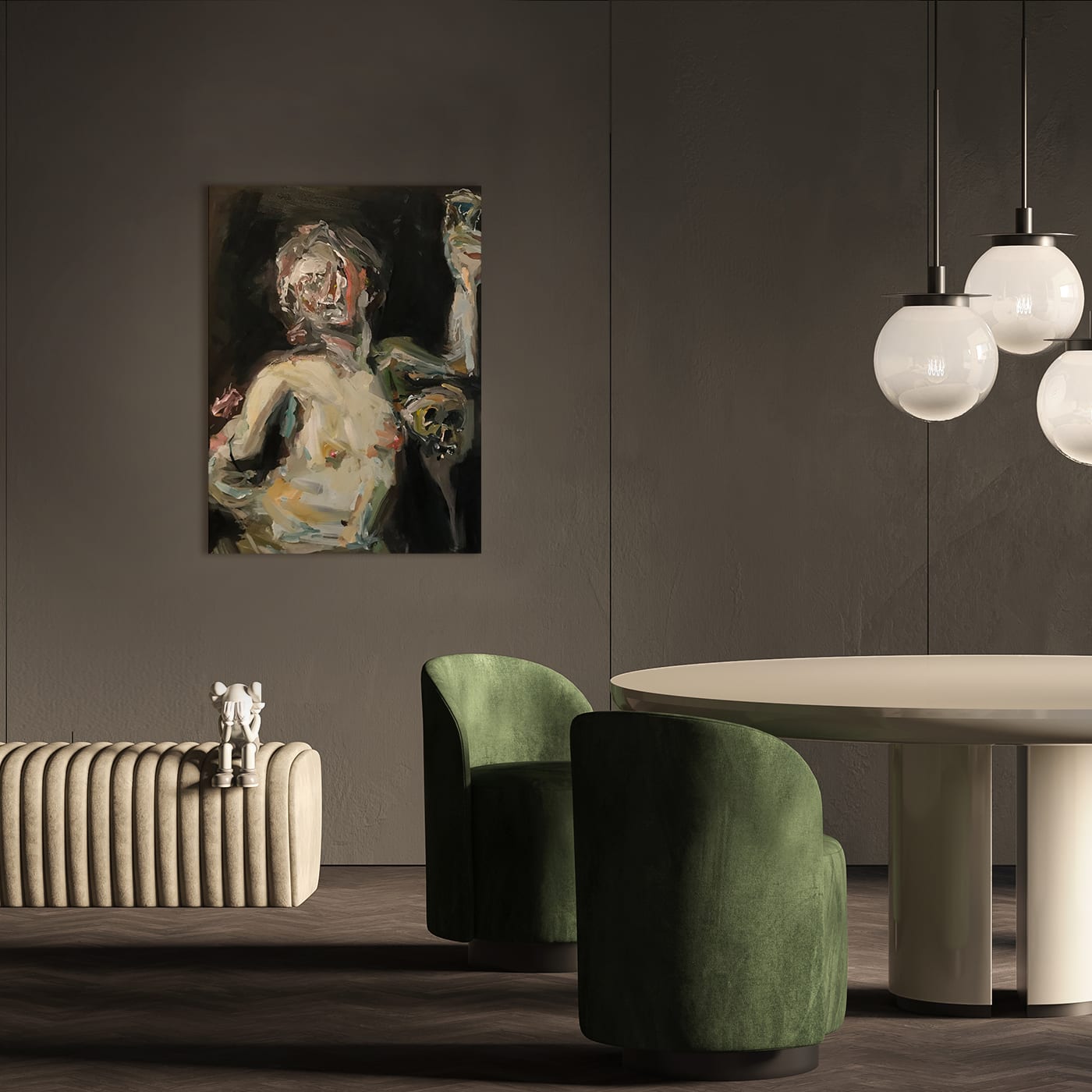 Senza titolo con Cagnacci Pittura acrilica - Adriano Annino