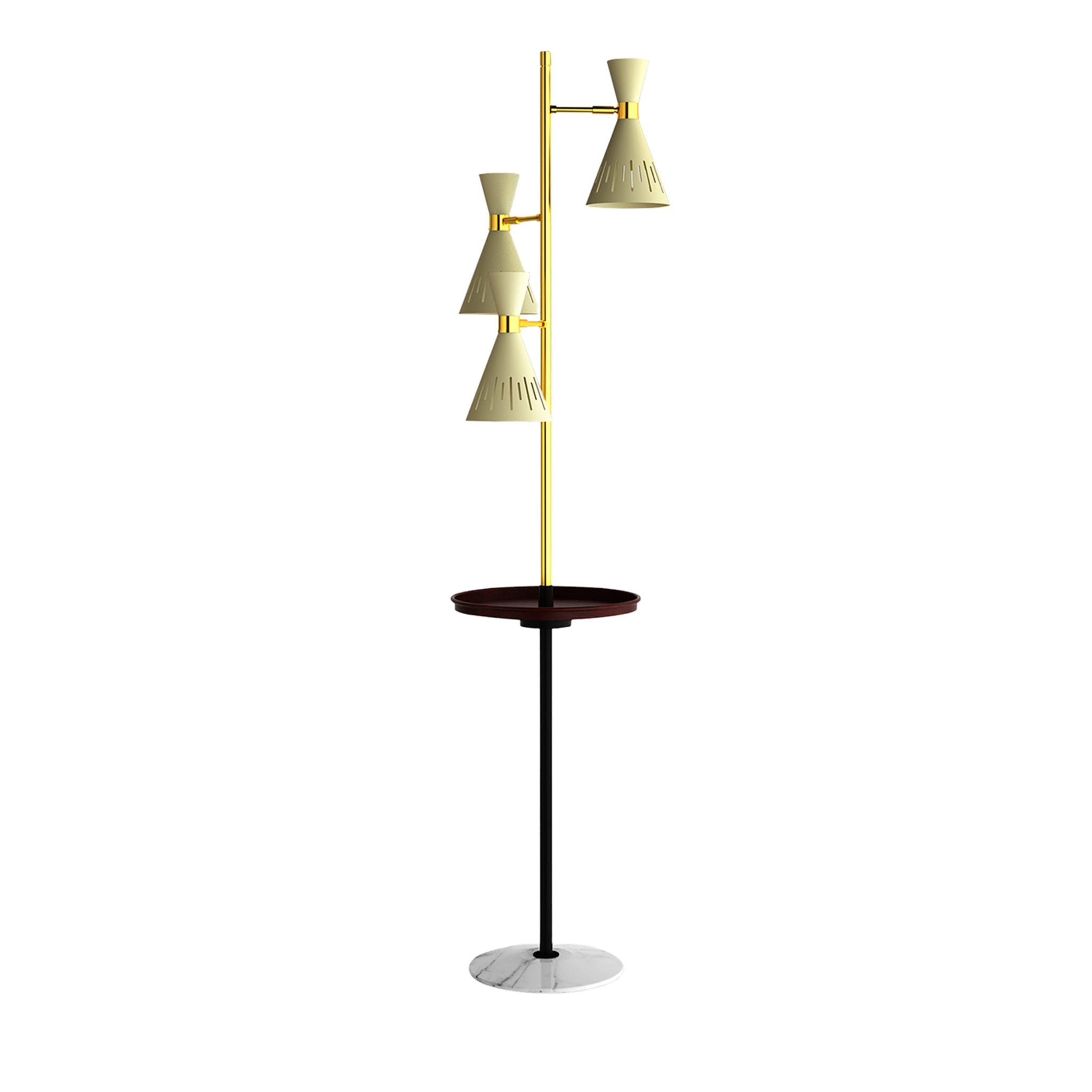 Pop Ivory and Polished Brass Floor Lamp - Main view