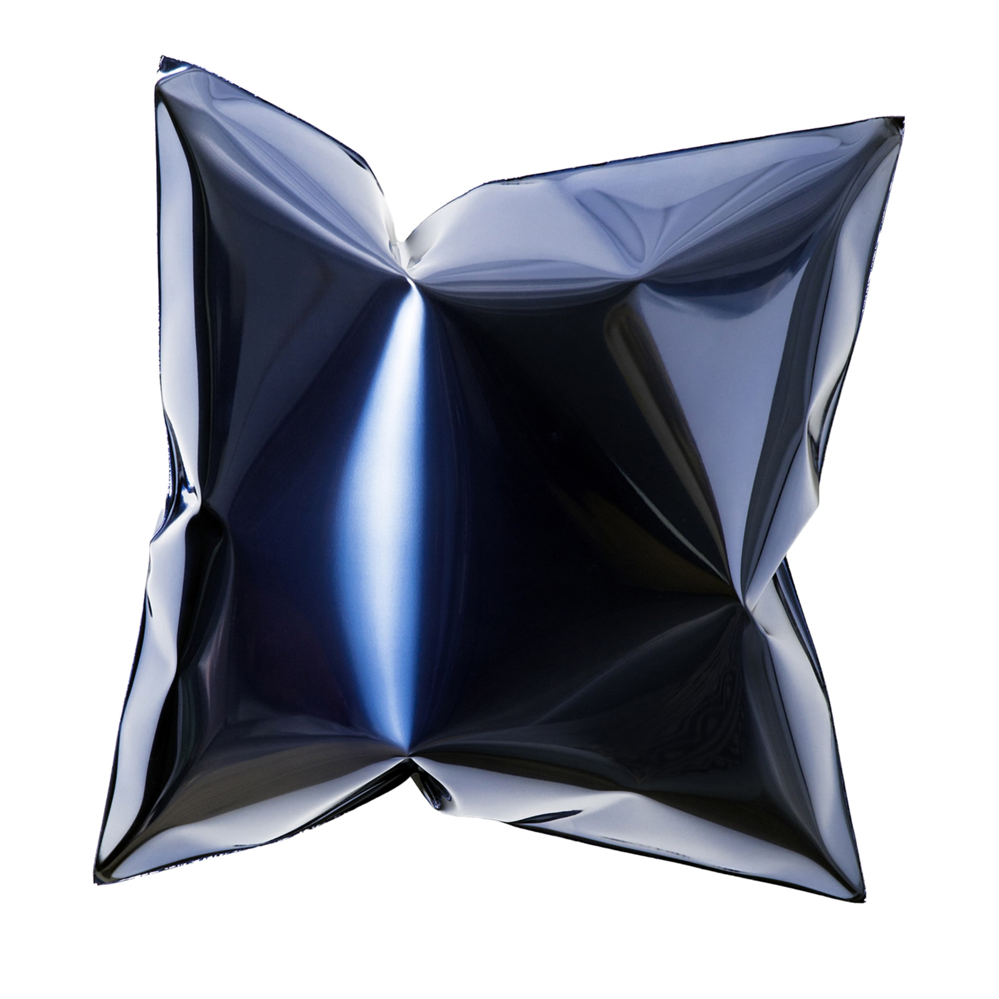 Square Blue Pillow-Shaped Wall Sculpture - Main view
