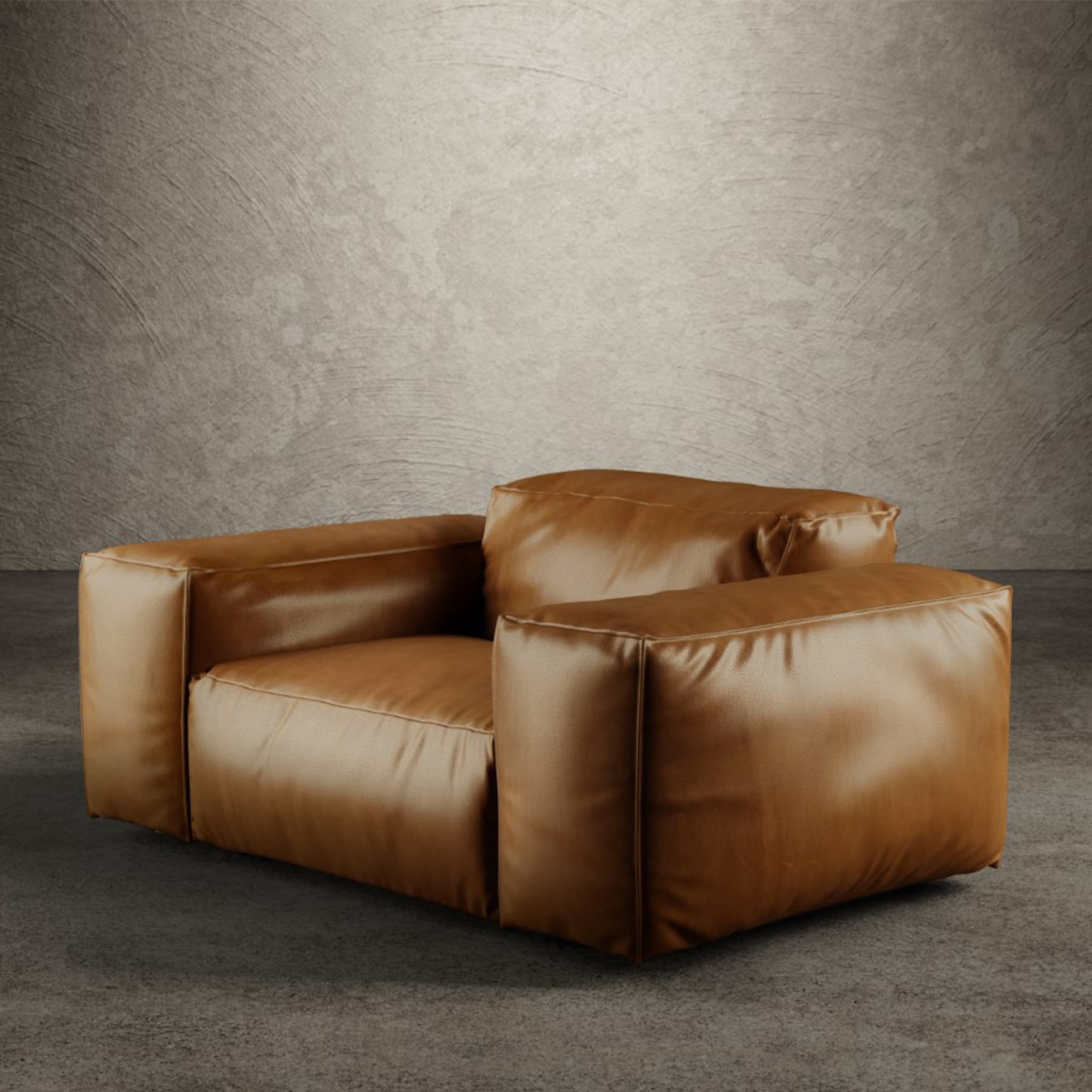 Rencontre Moi Armchair Leather Brown - Alternative view 3
