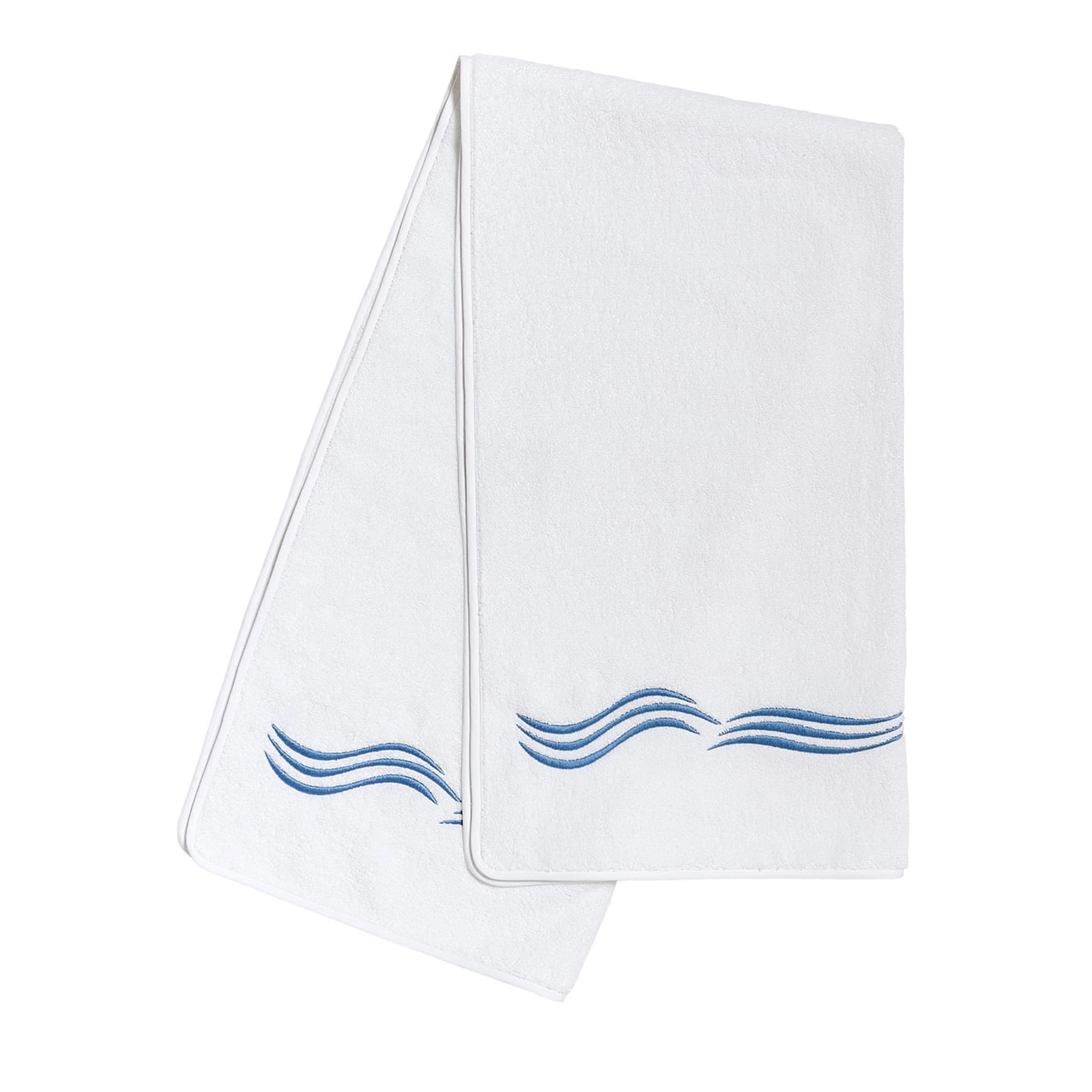 Tuffo White & Assisi Blue Bath Towel - Main view