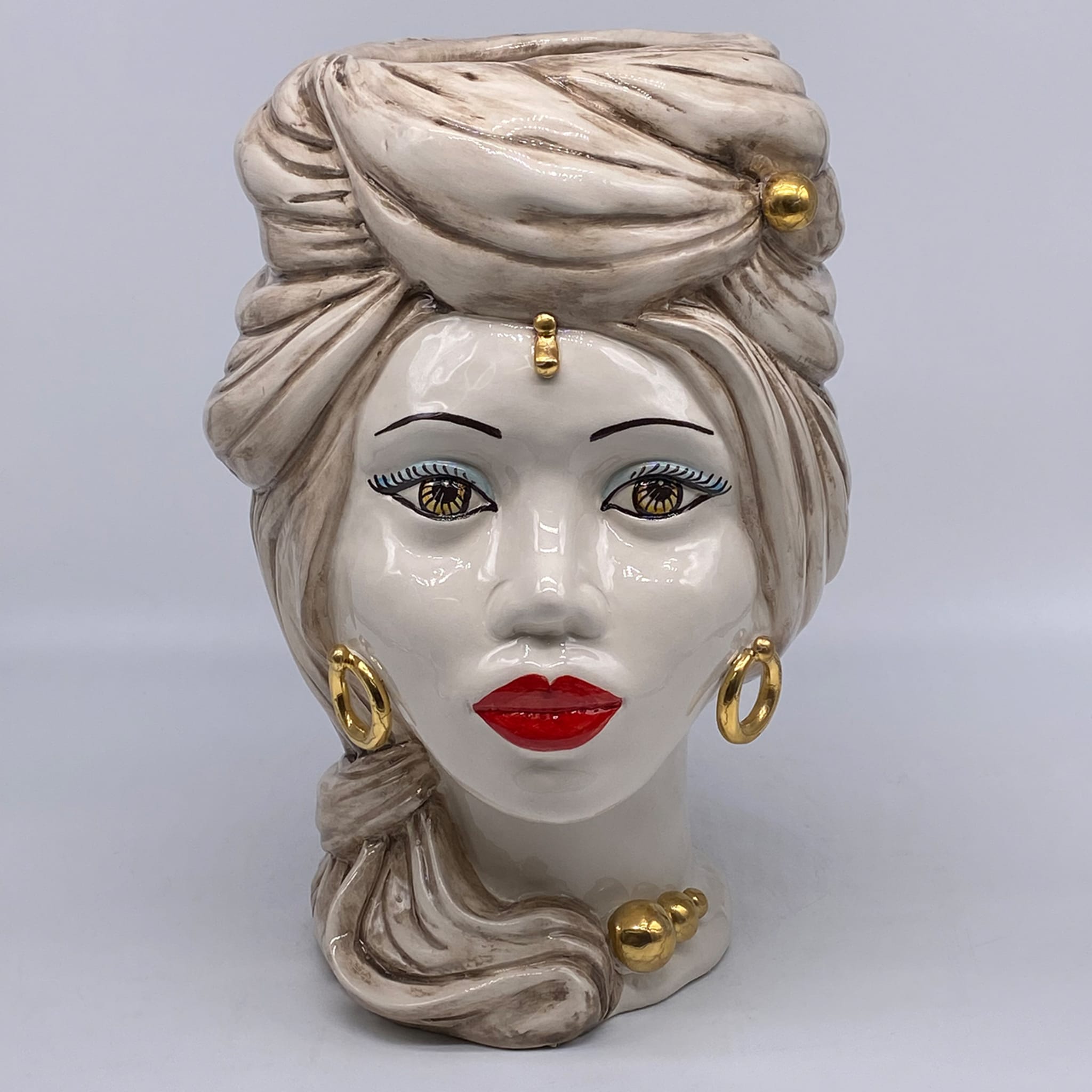 Lady Beige Gold Anubi Moor's Head Vase - Alternative view 2