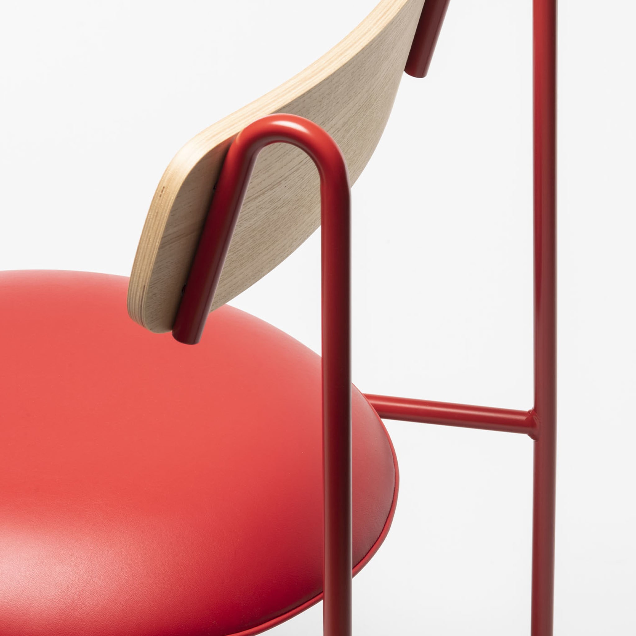 Lena S Red And Natural Ash Chair By Designerd - Alternative view 1