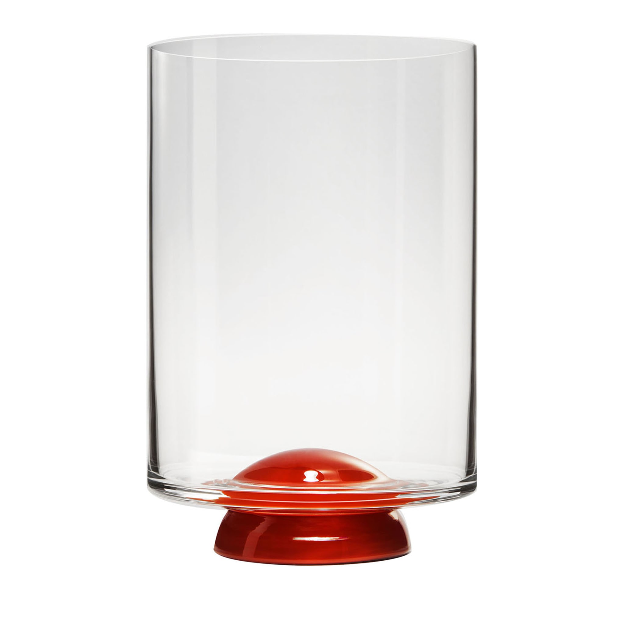 Dot Red & Transparent Water Glass by Giovanni Patalano - Main view