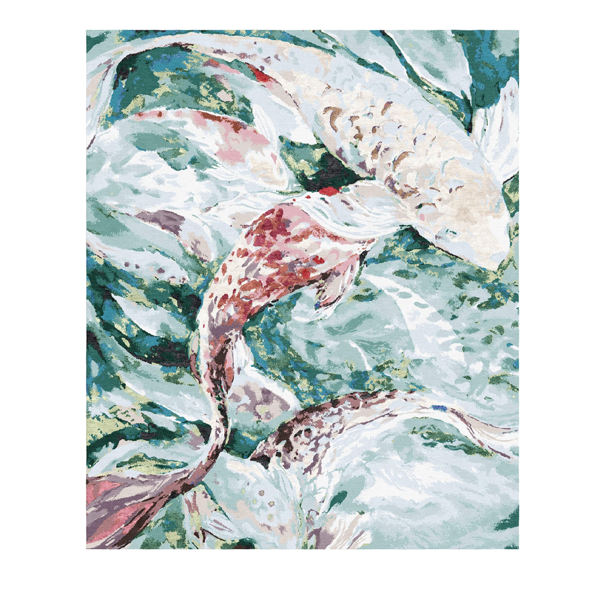 Tapis rectangulaire polychrome Red Fish - Vue principale