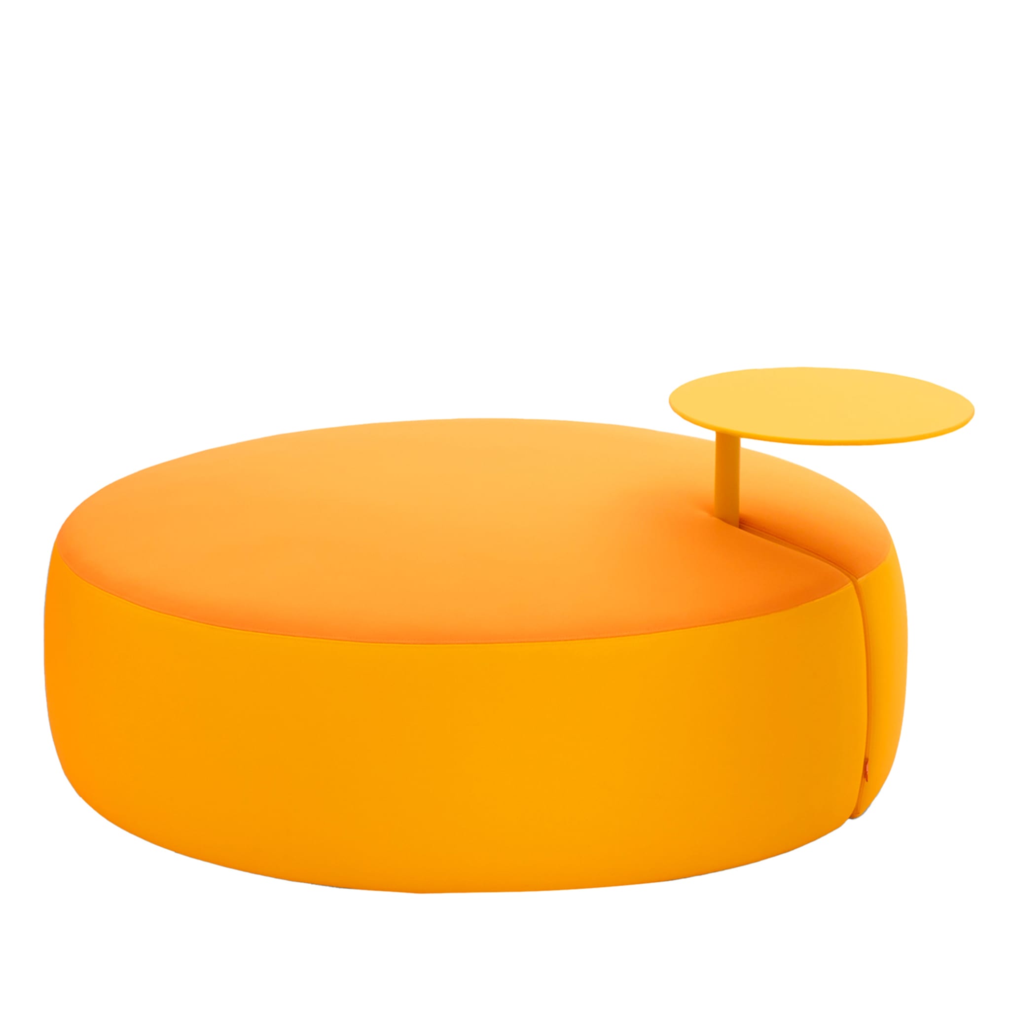 TOMMY yellow large pouf WITH table by Basaglia + Rota Nodari - Main view