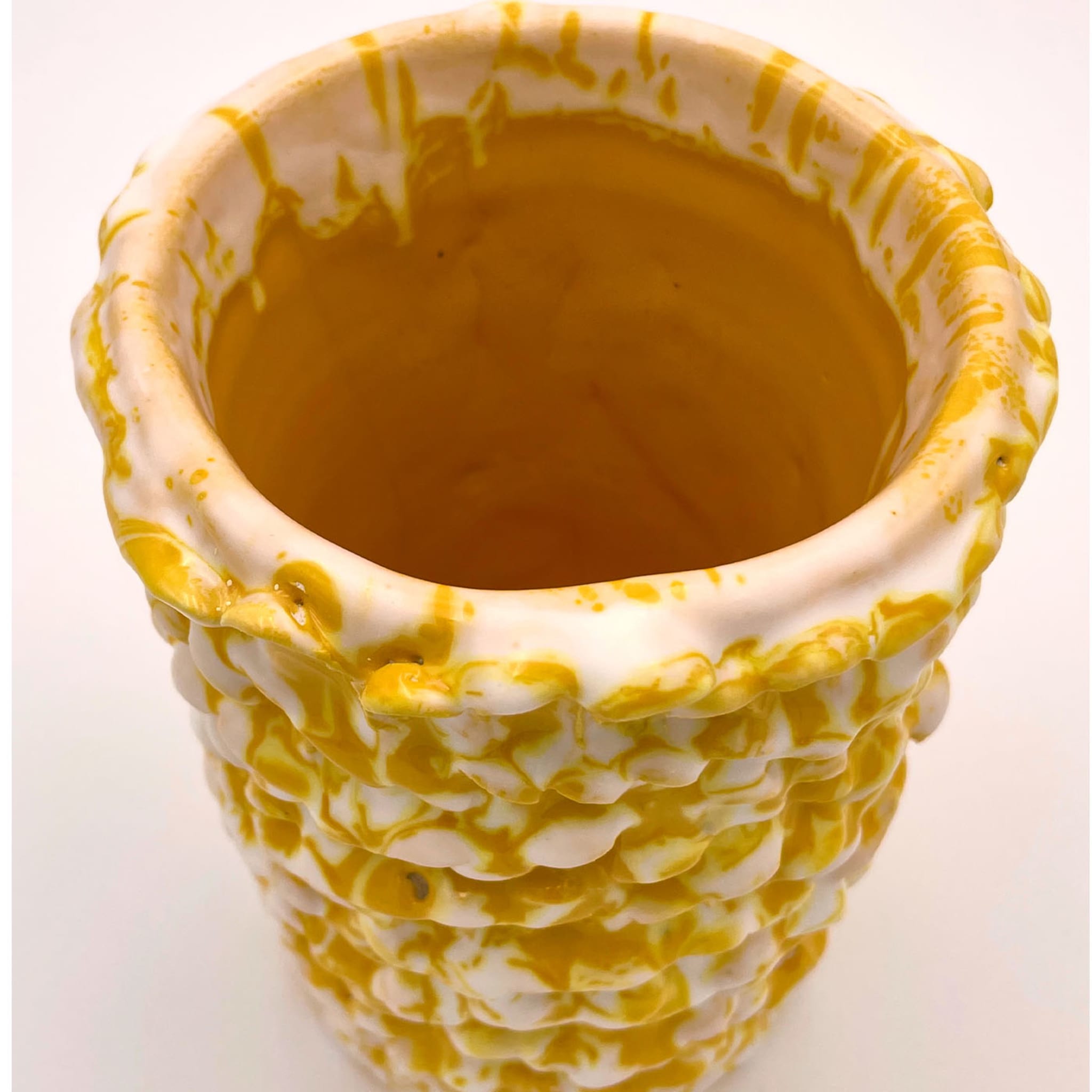 Onda Small Sunflower Yellow and Matte White Vase - Alternative view 3