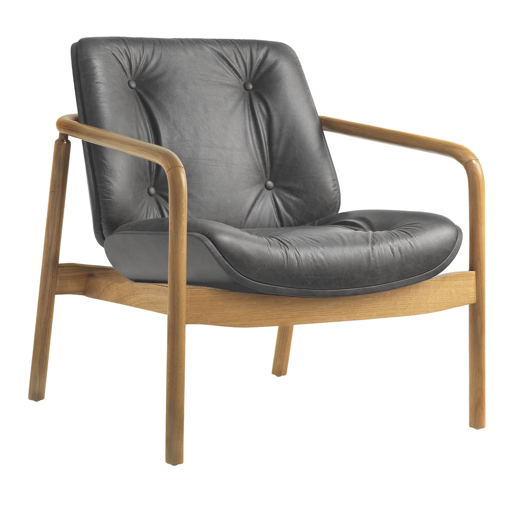 Amalfi Sessel aus schwarzem Leder - Hauptansicht