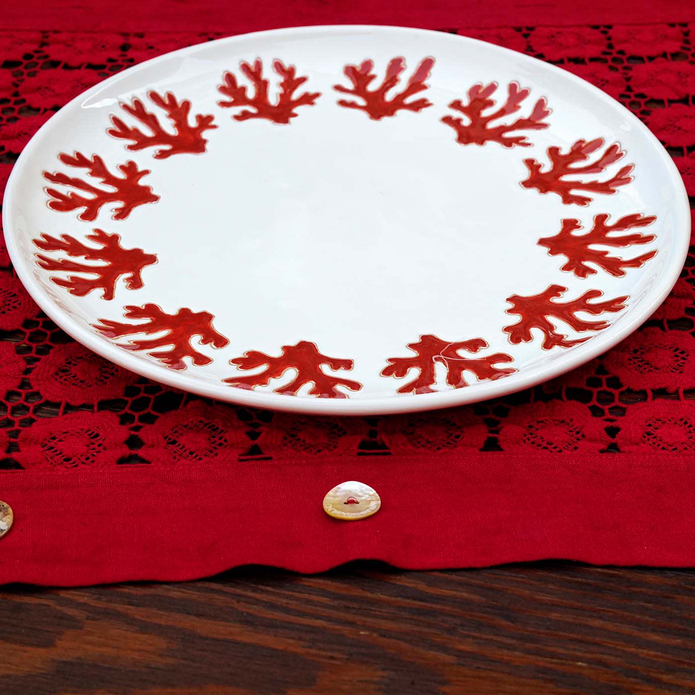 Corallo Rosso Round Dinner Plate - Cerasarda