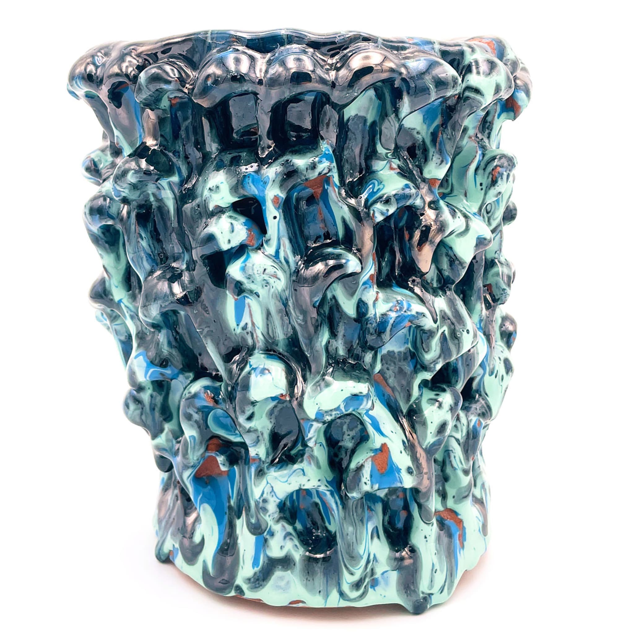 Onda Metallic Tiffany and Turquoise Vase - Alternative view 3
