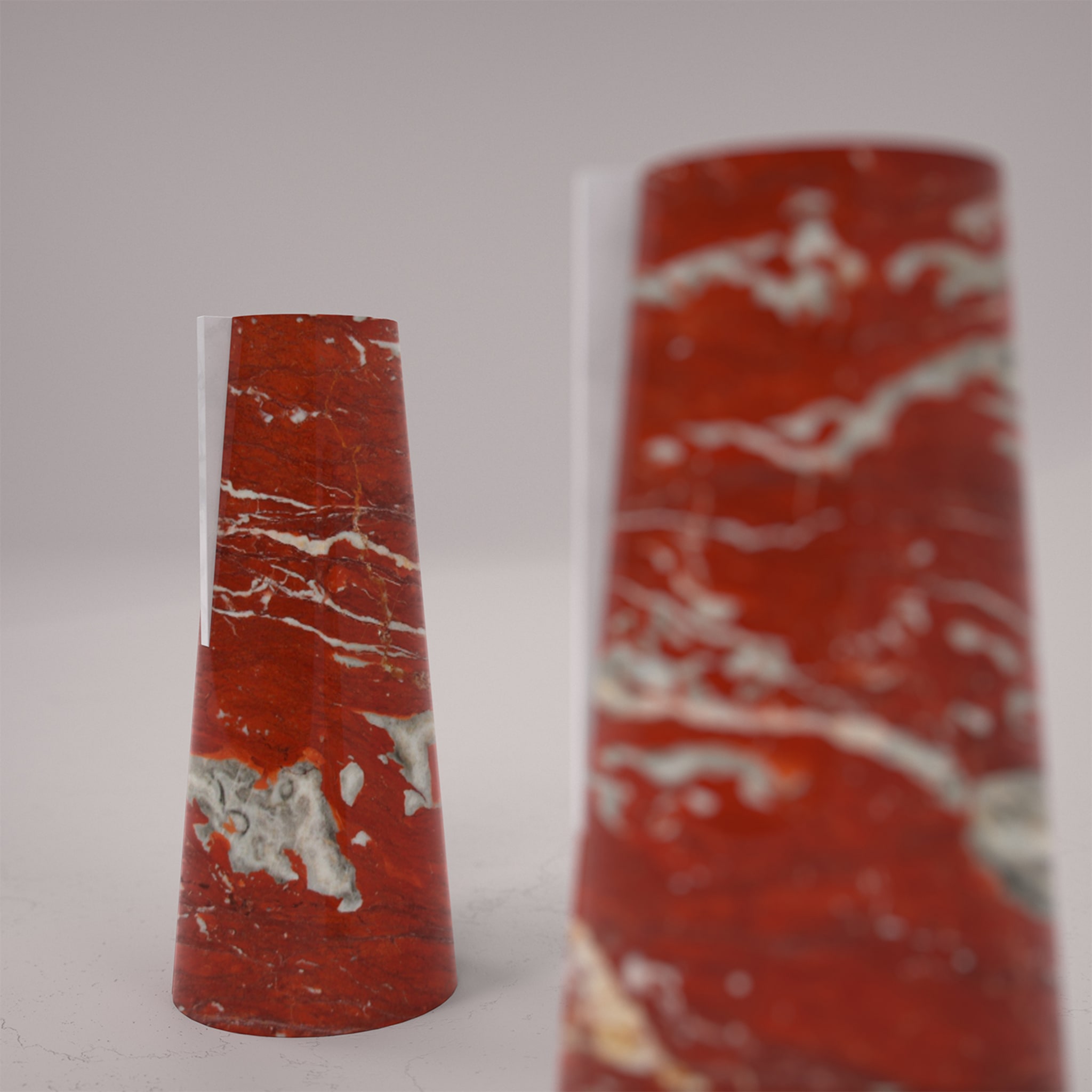 Vase Elara Rosso Francia &amp; White Carrara - Vue alternative 3